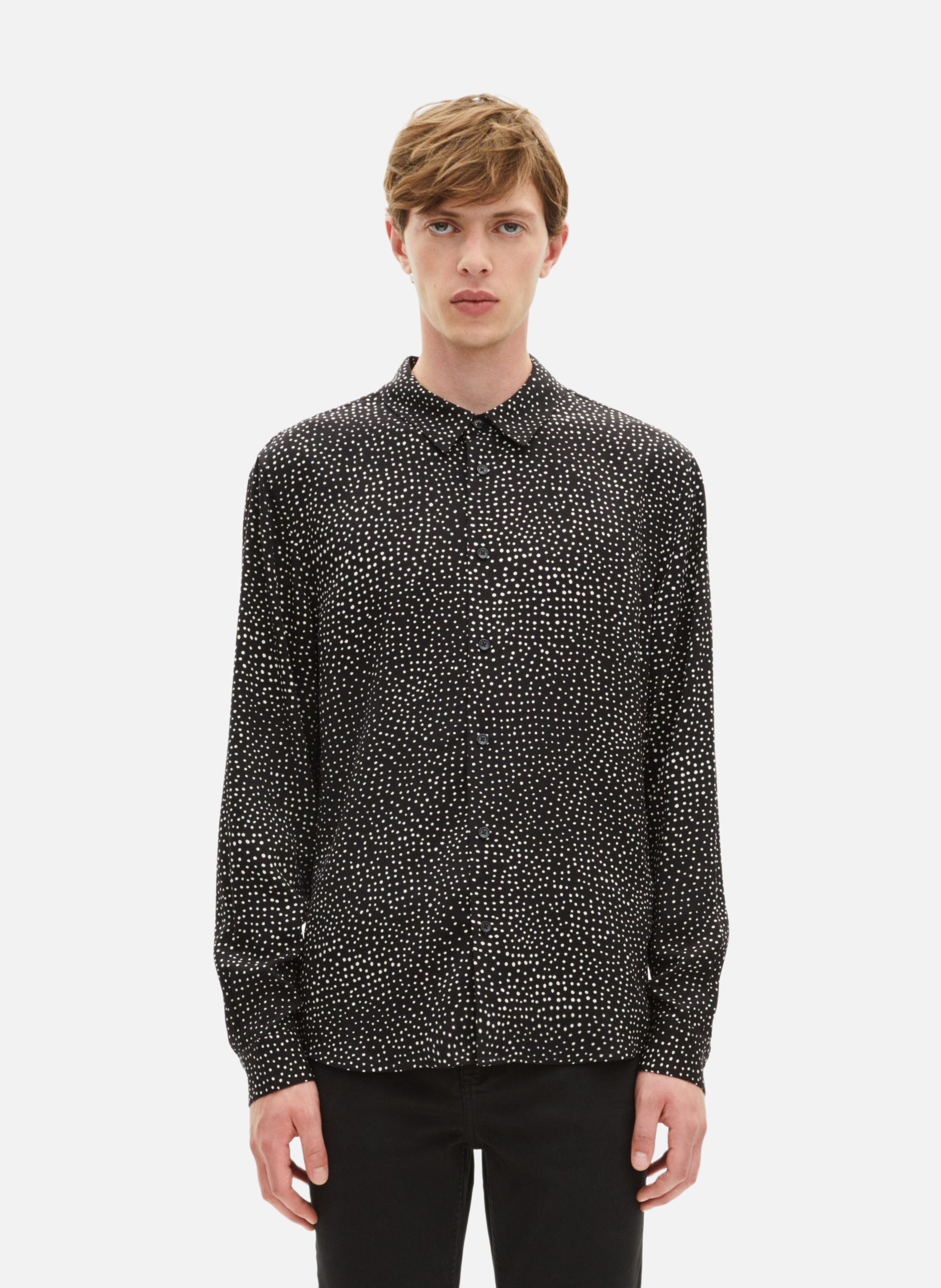 Shirt with micro polka dot print THE KOOPLES Black