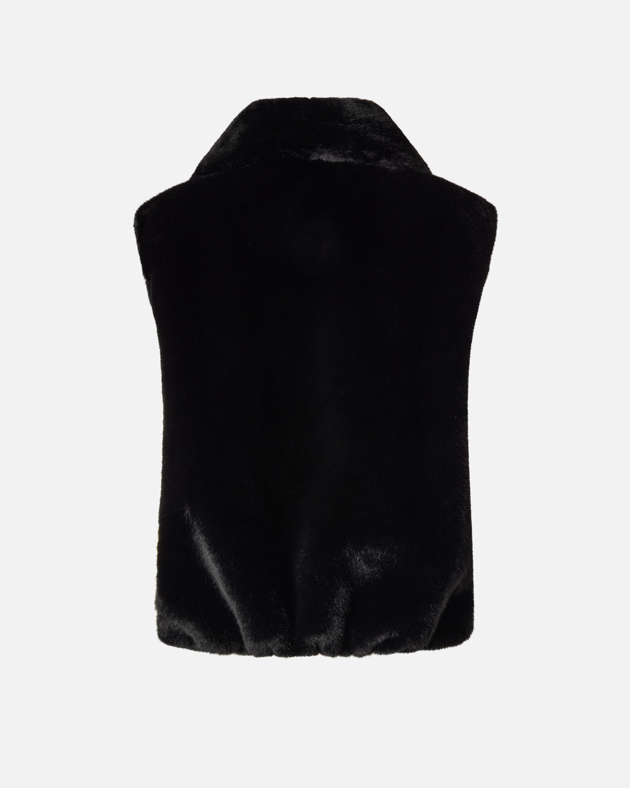 Zip-up faux fur vest PINKO Black