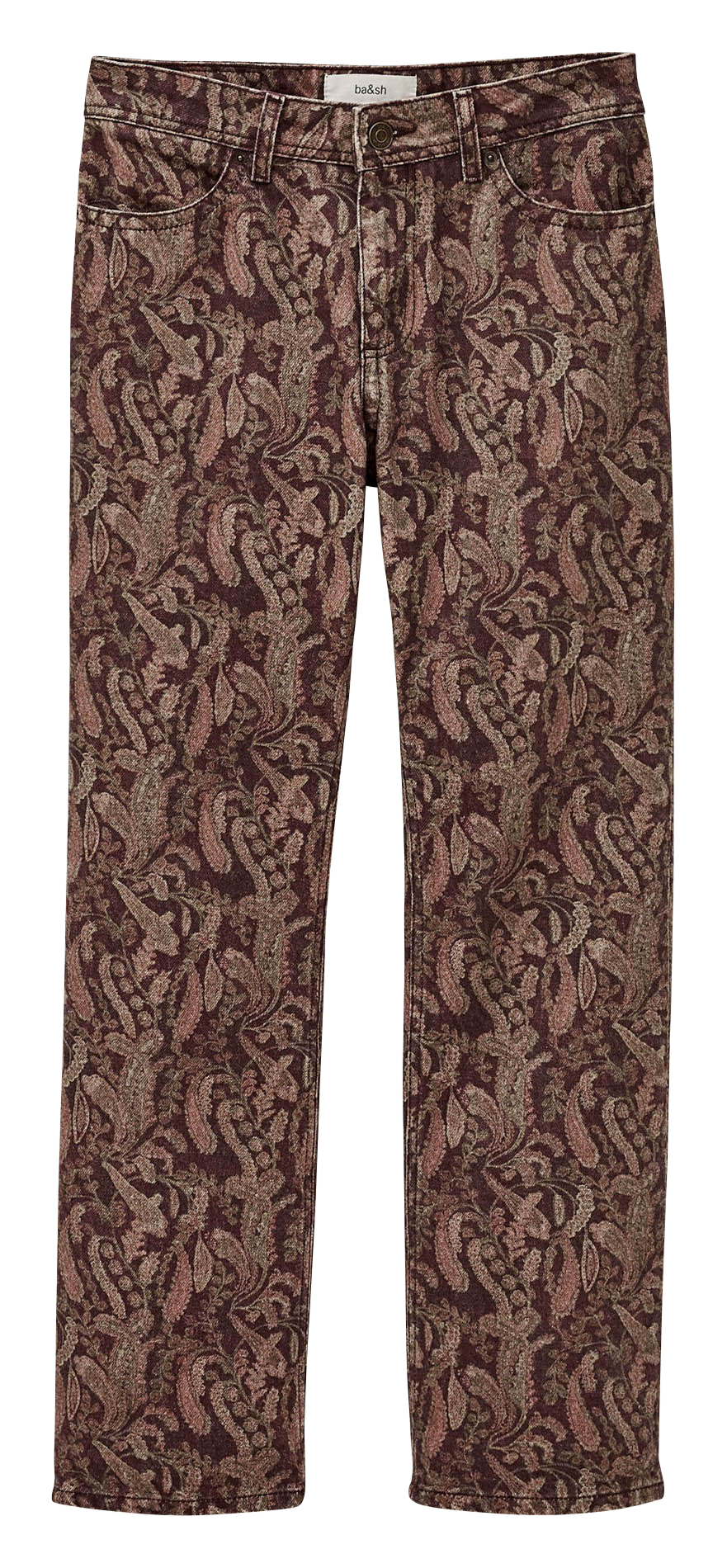 Pantalon droit imprimé BA&SH Marron