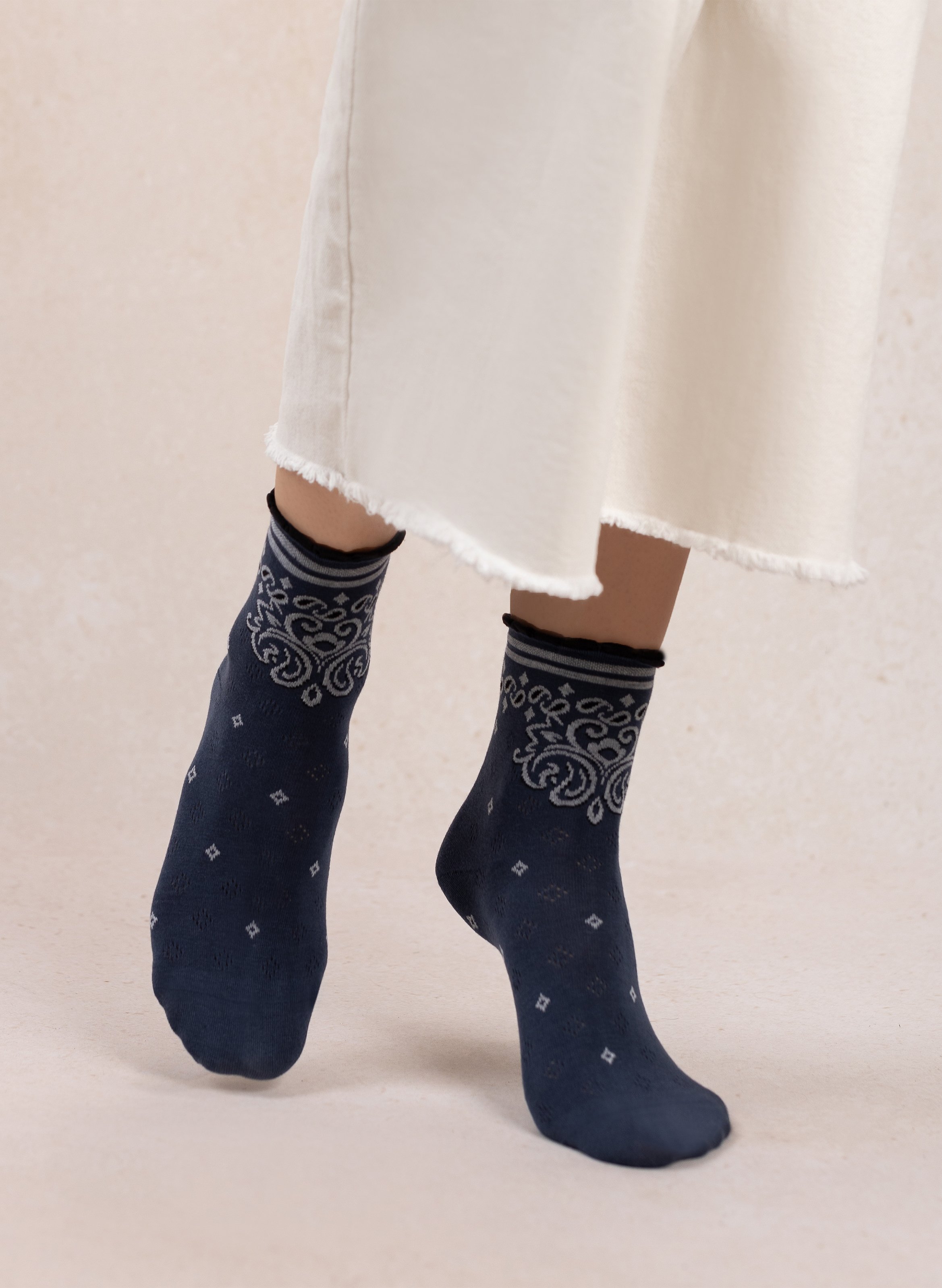 Sokken met print - katoenblend BLEUFORET Blauw