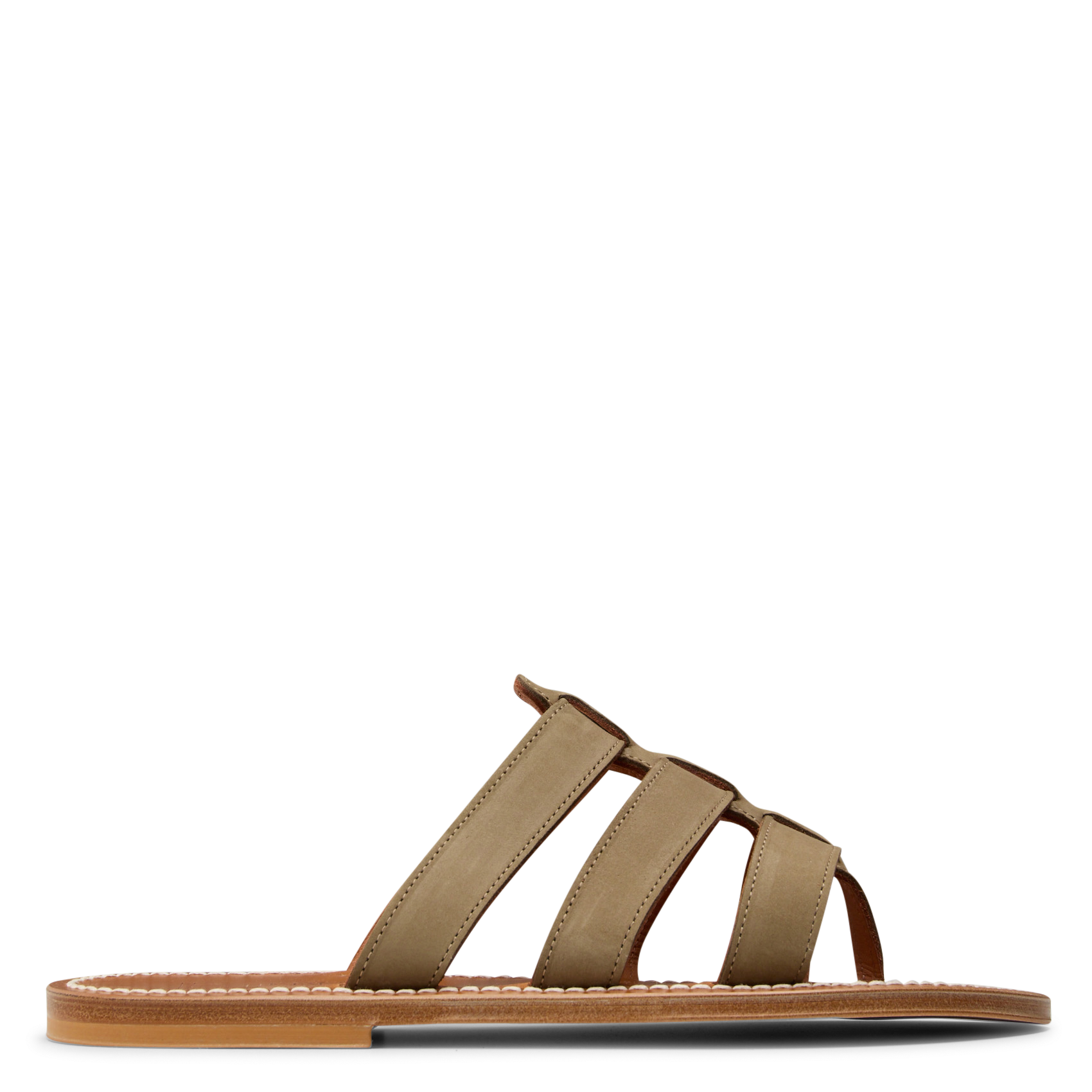 Sandales plates en cuir K JACQUES Vert