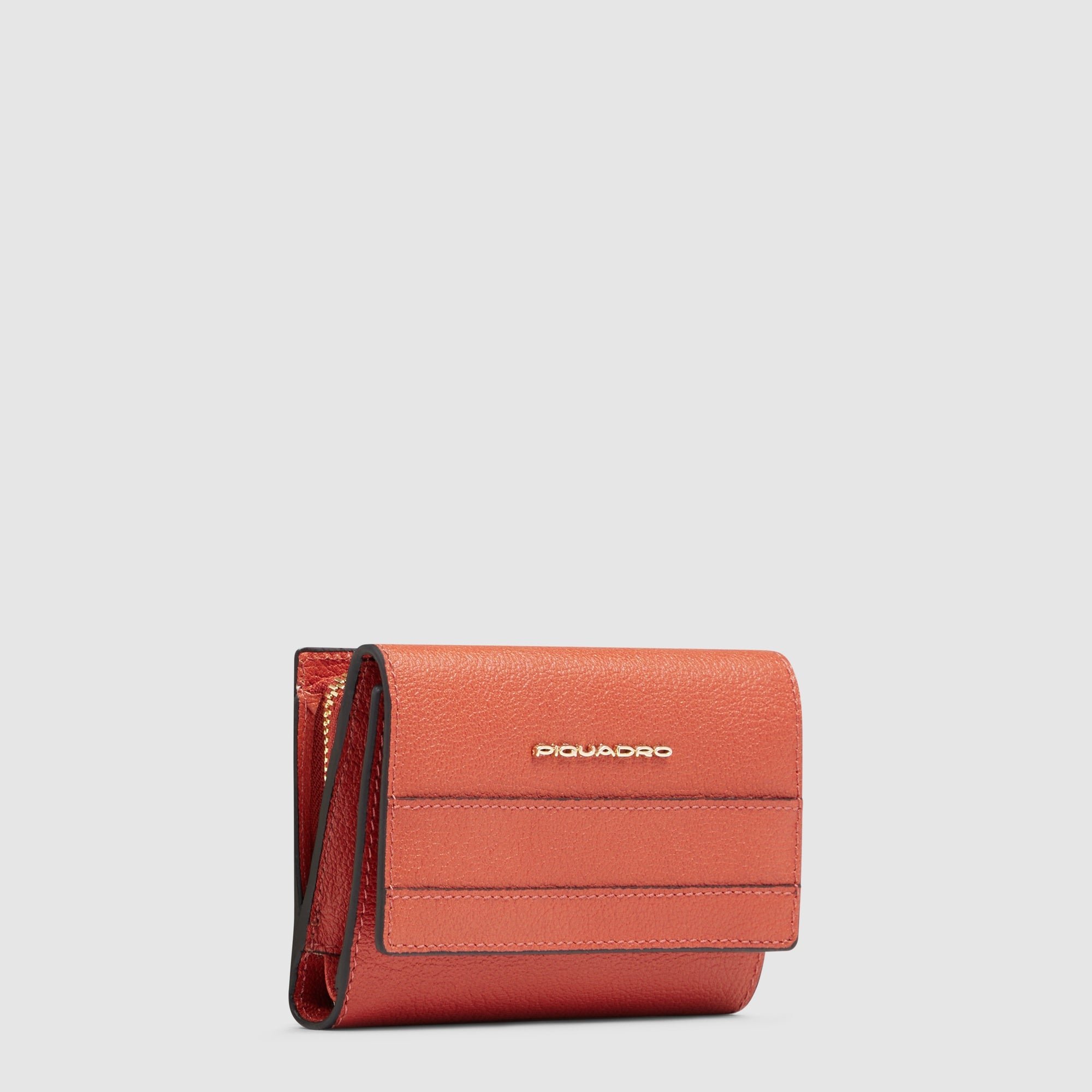 Women's three-fold wallet, small size PIQUADRO Orange