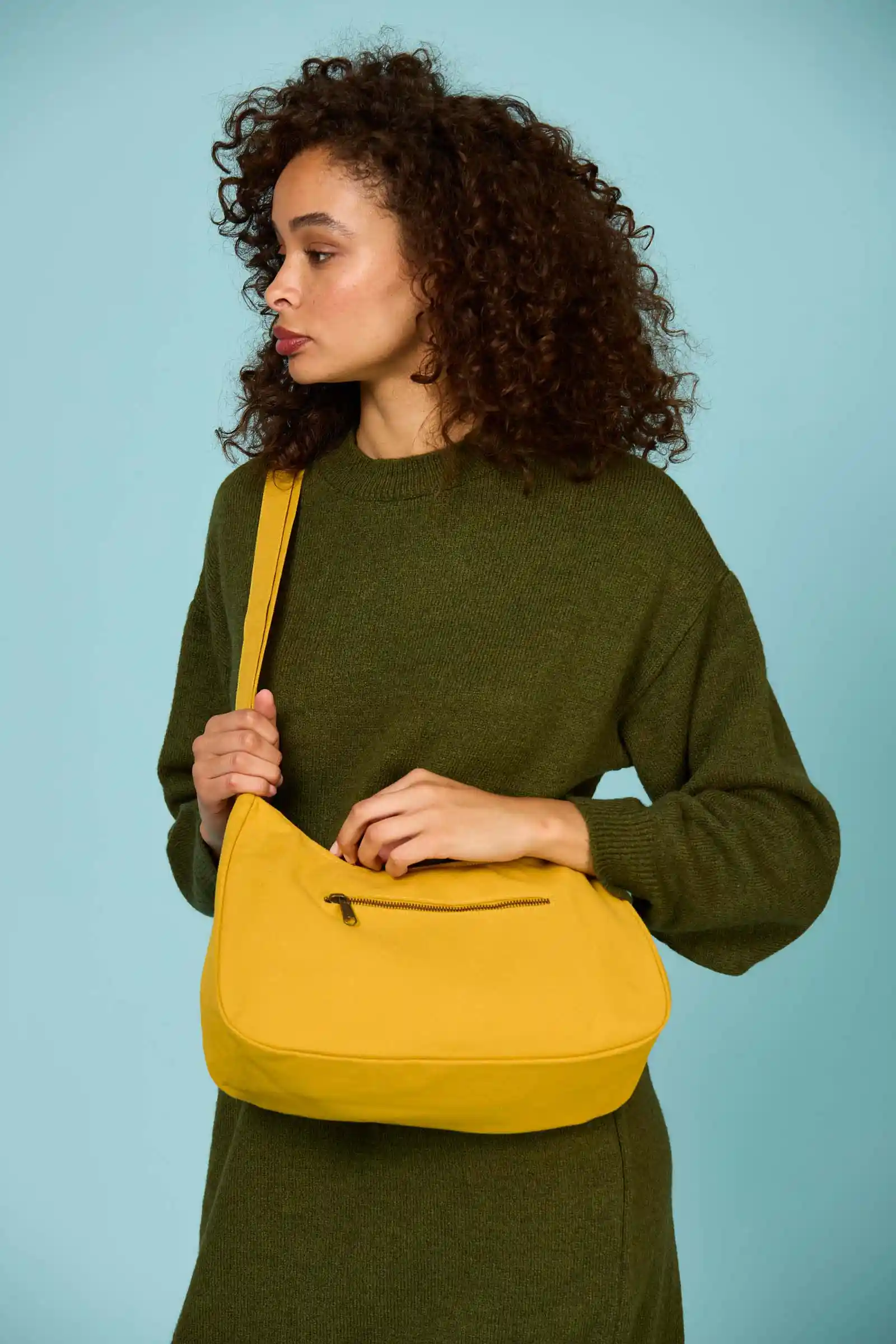 Cotton handbag HINDBAG Yellow