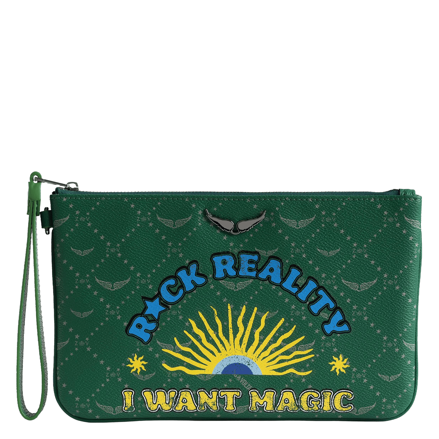 Clutch met grafische print ZADIG&VOLTAIRE Groen