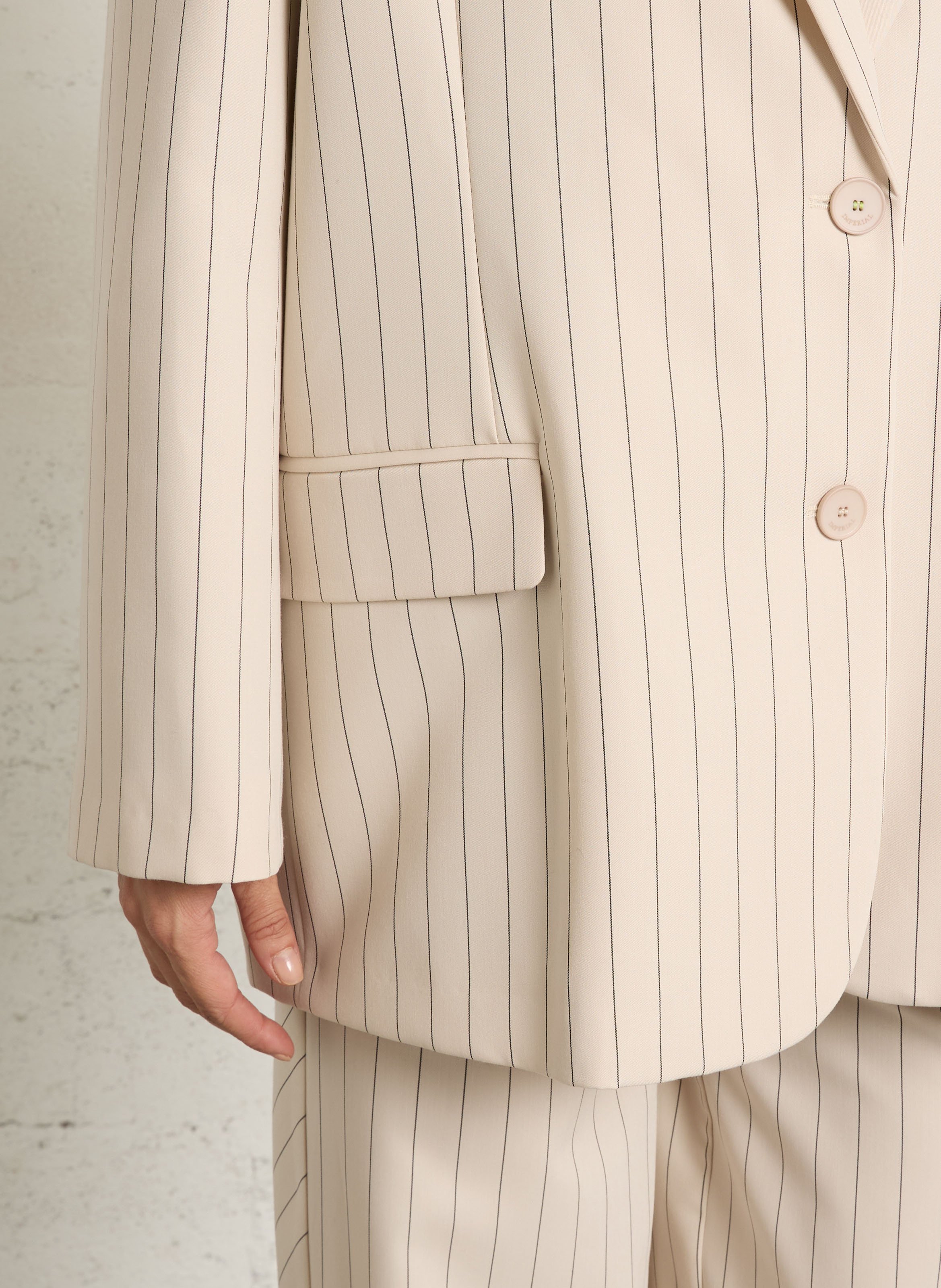 Oversized blazer met strepen en sjaalkraag IMPERIAL Beige