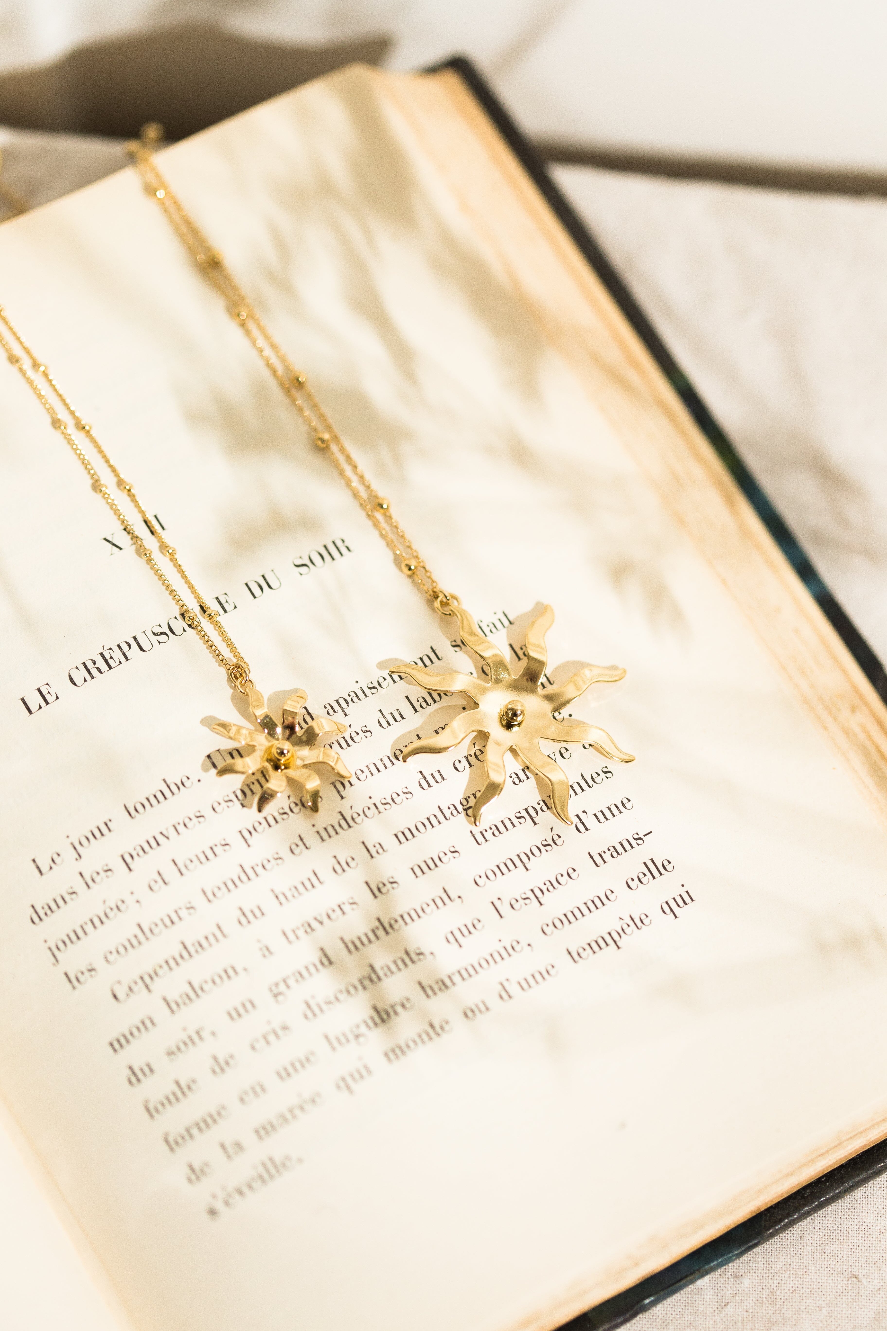 Silver-plated sun pendant Golden