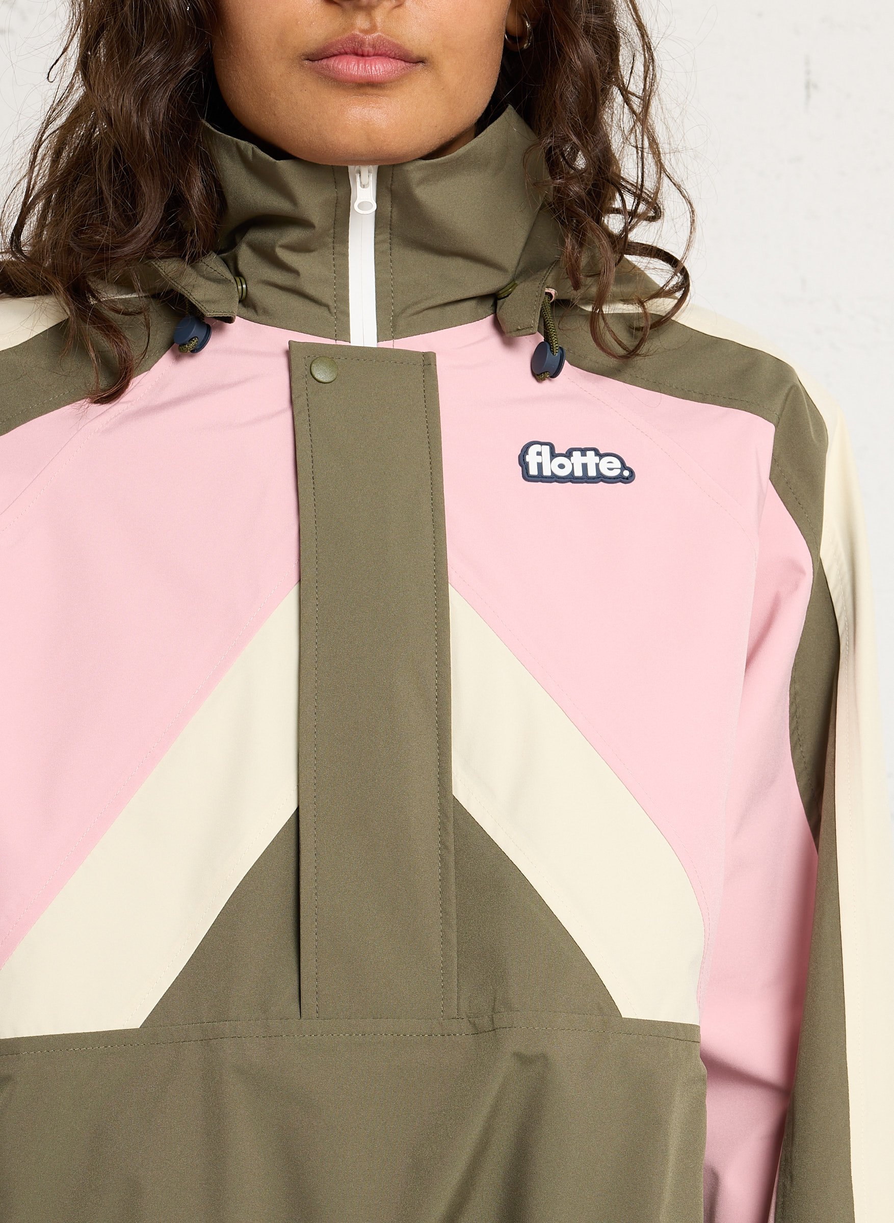 High-neck rainproof jacket FLOTTE Green