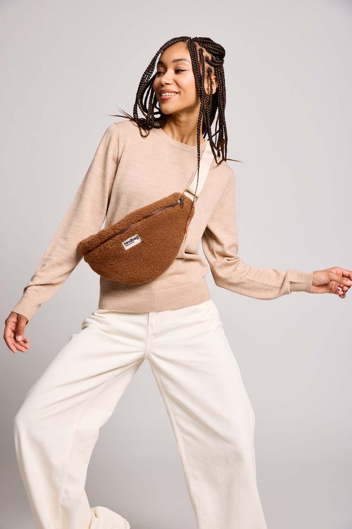 Cotton waist bag HINDBAG Brown