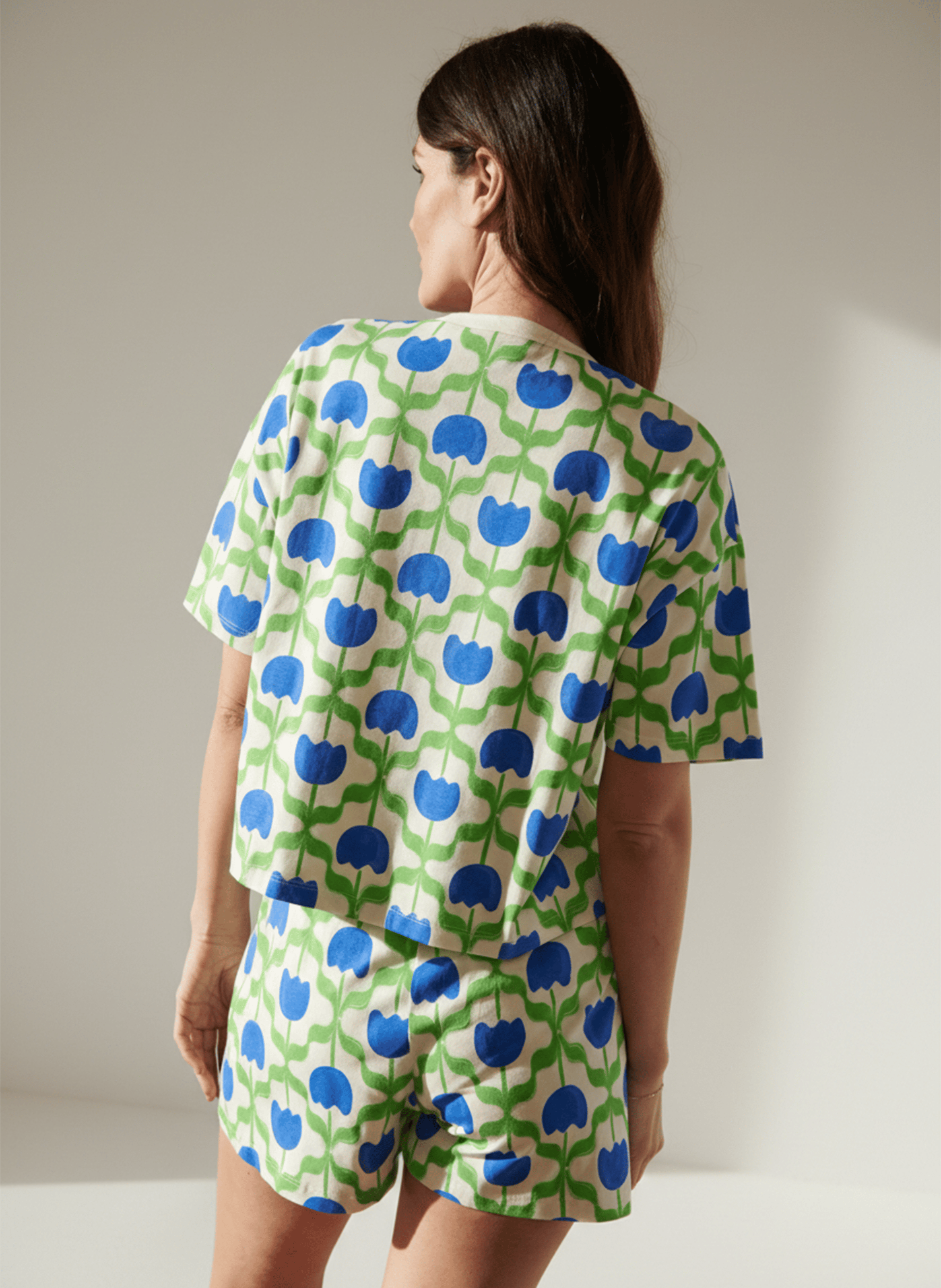 Pyjama short oversize imprimé WE ARE JOLIES Bleu