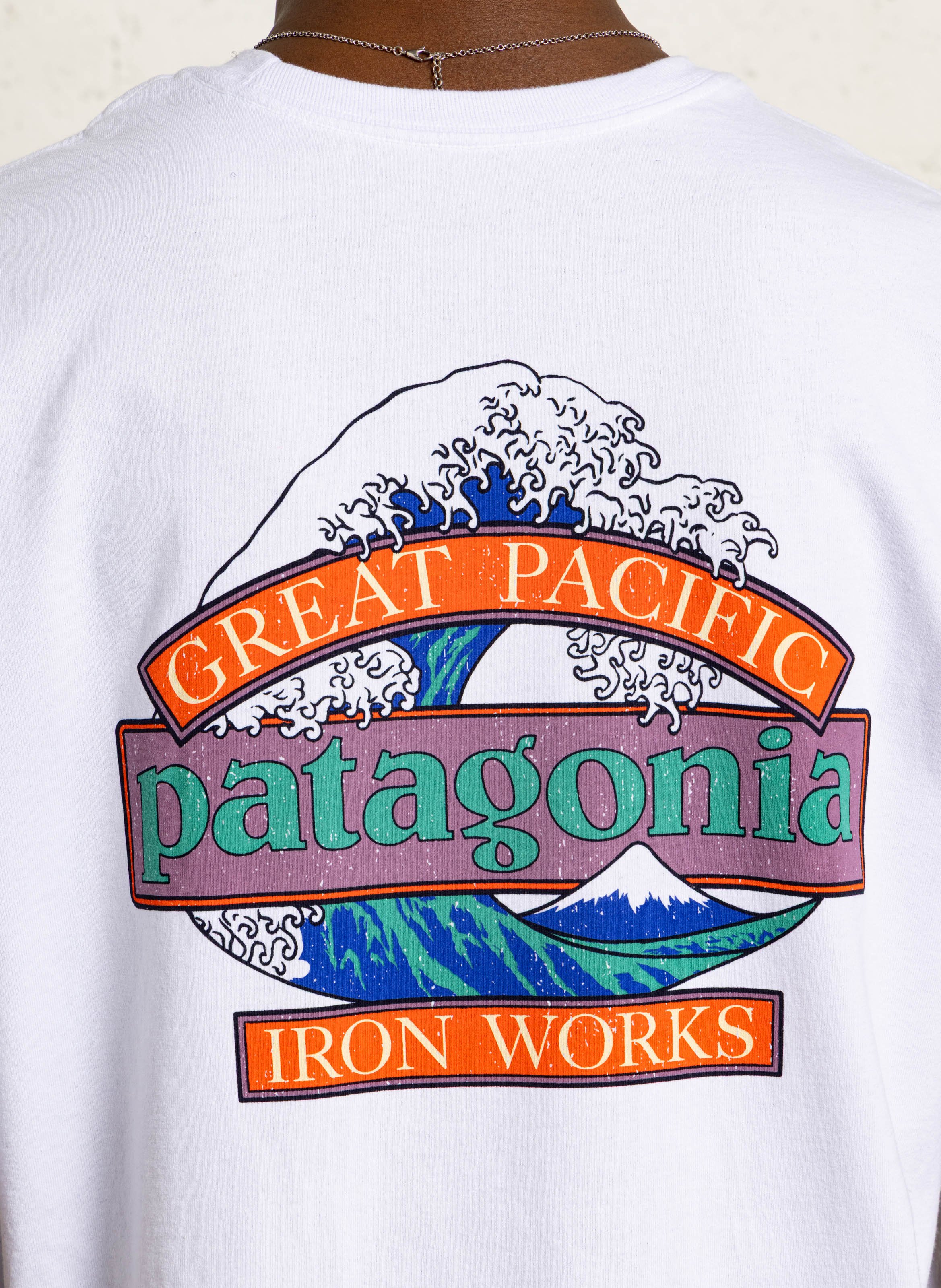 Camiseta recta de mezcla de algodón reciclado con cuello redondo PATAGONIA Blanco