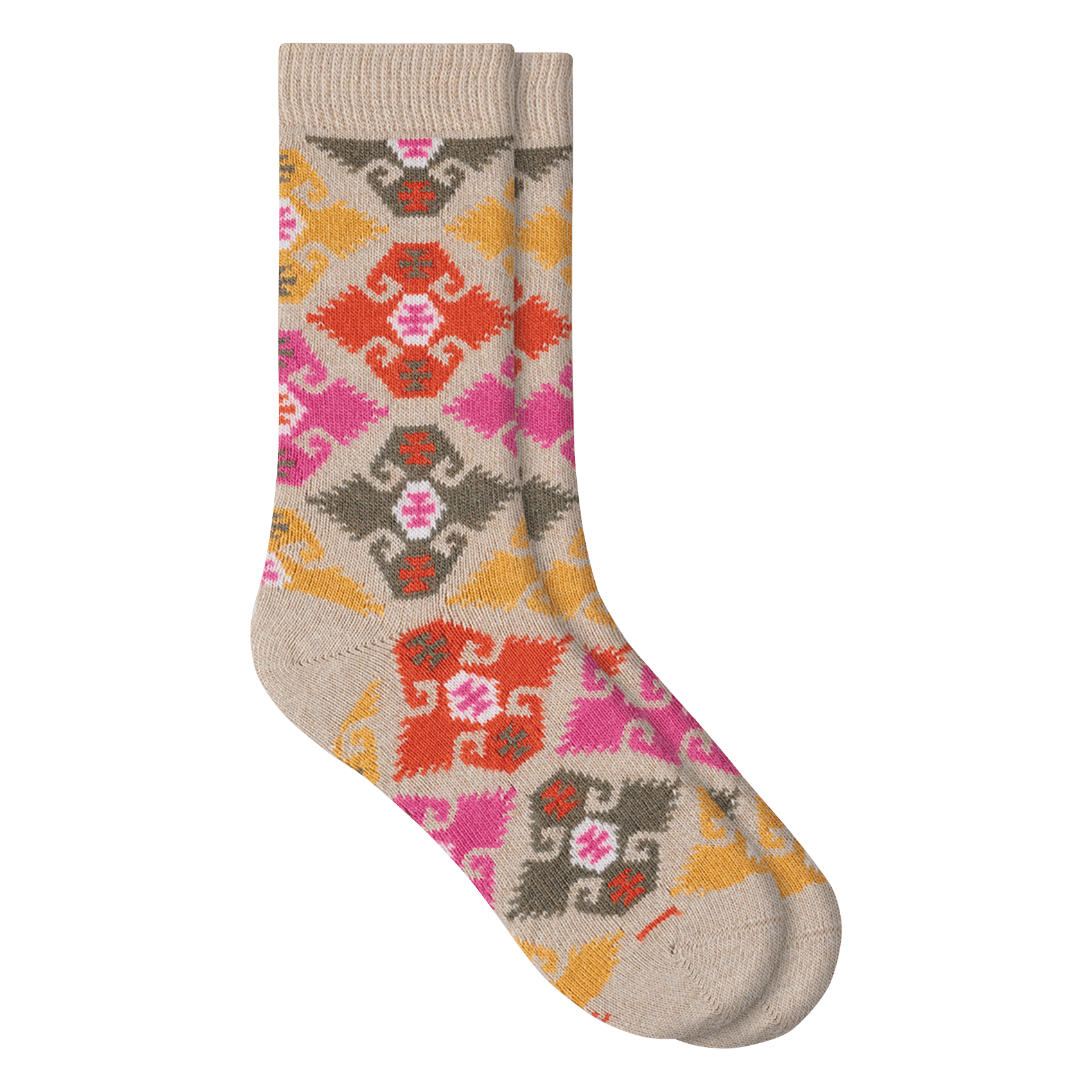 Chaussettes à motif tapisserie BLEUFORET Beige
