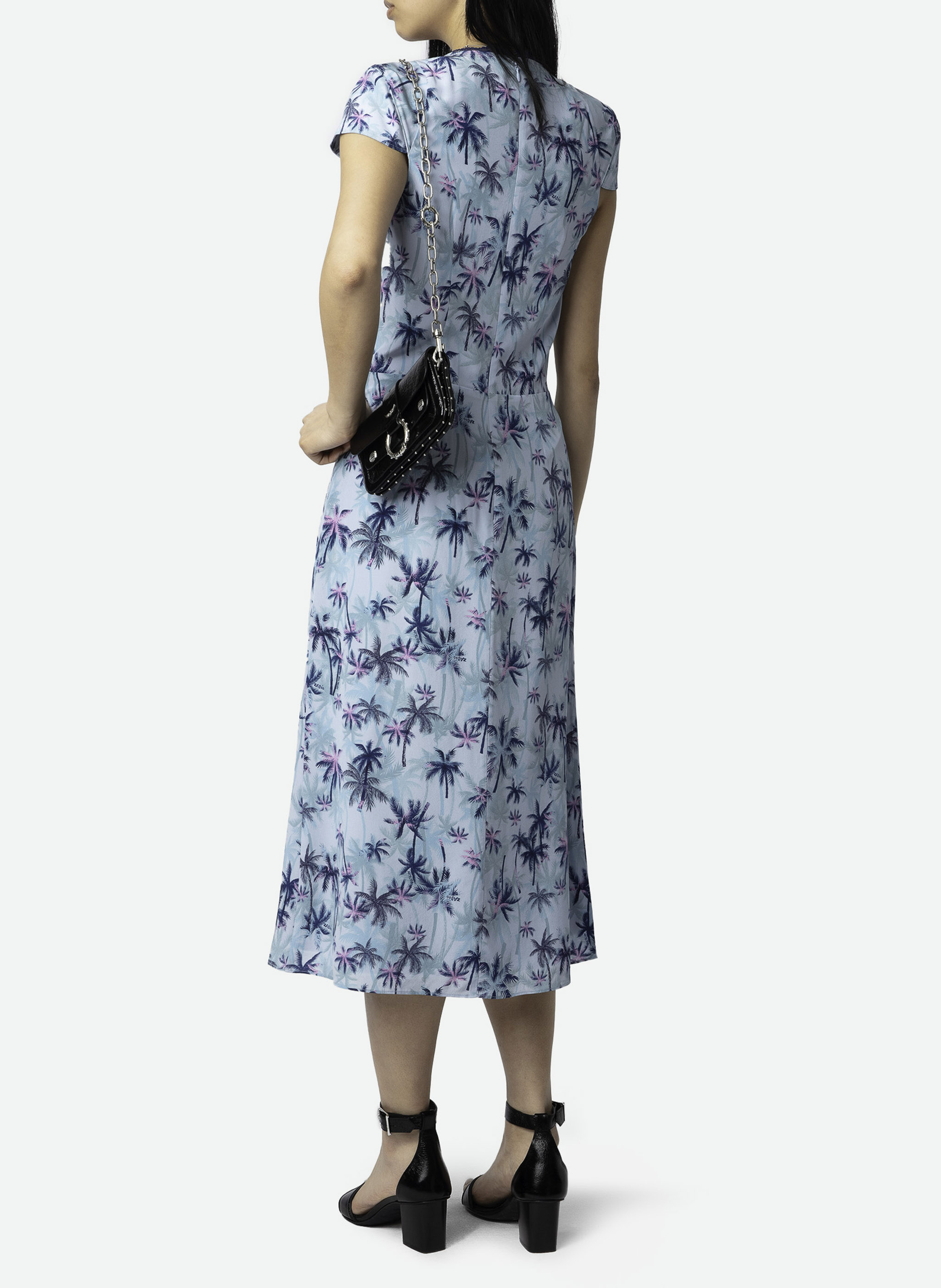 Midi-Seidenkleid mit V-Ausschnitt ZADIG&VOLTAIRE Blau