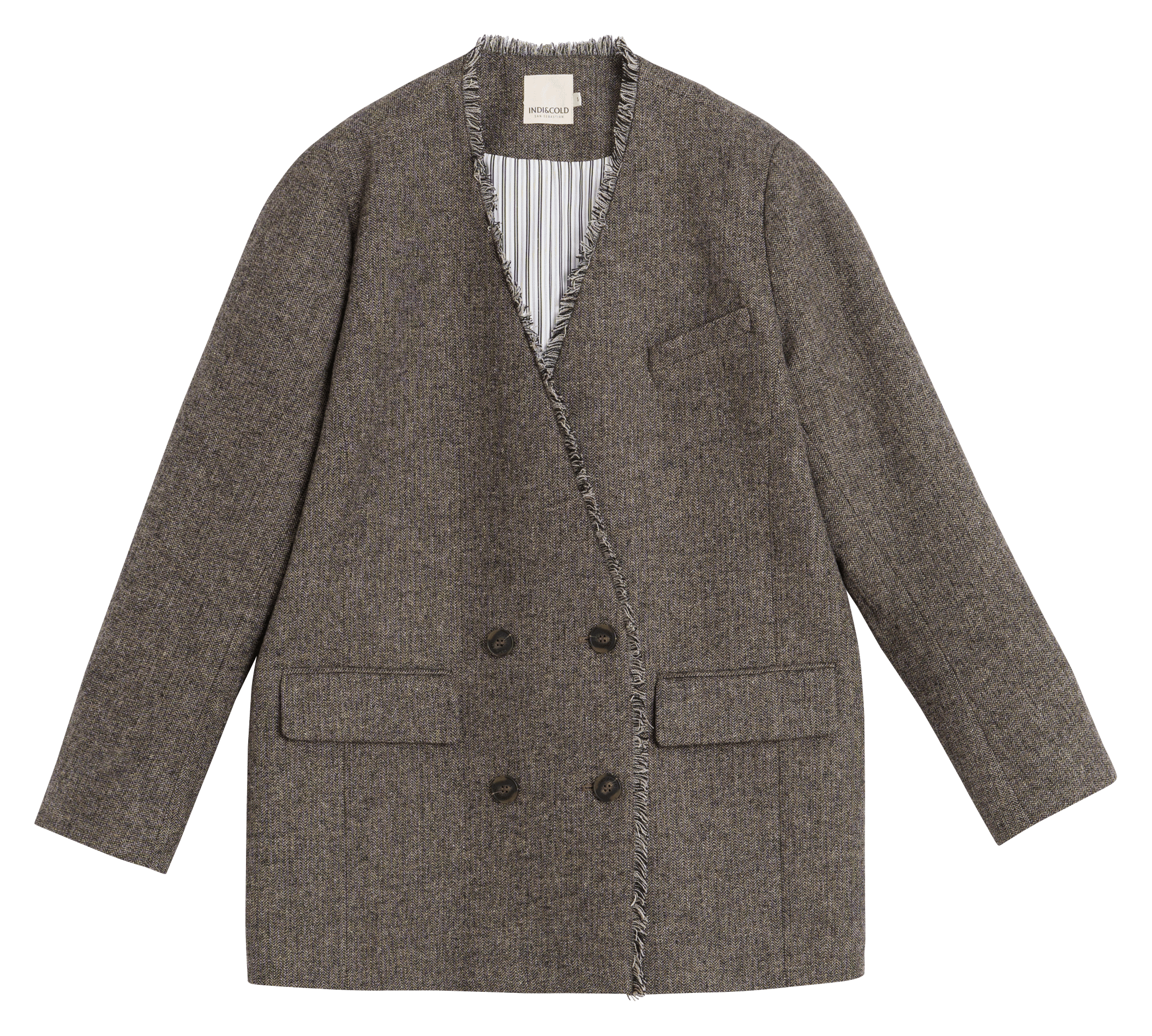 Oversized wool blend blazer INDI & COLD Brown