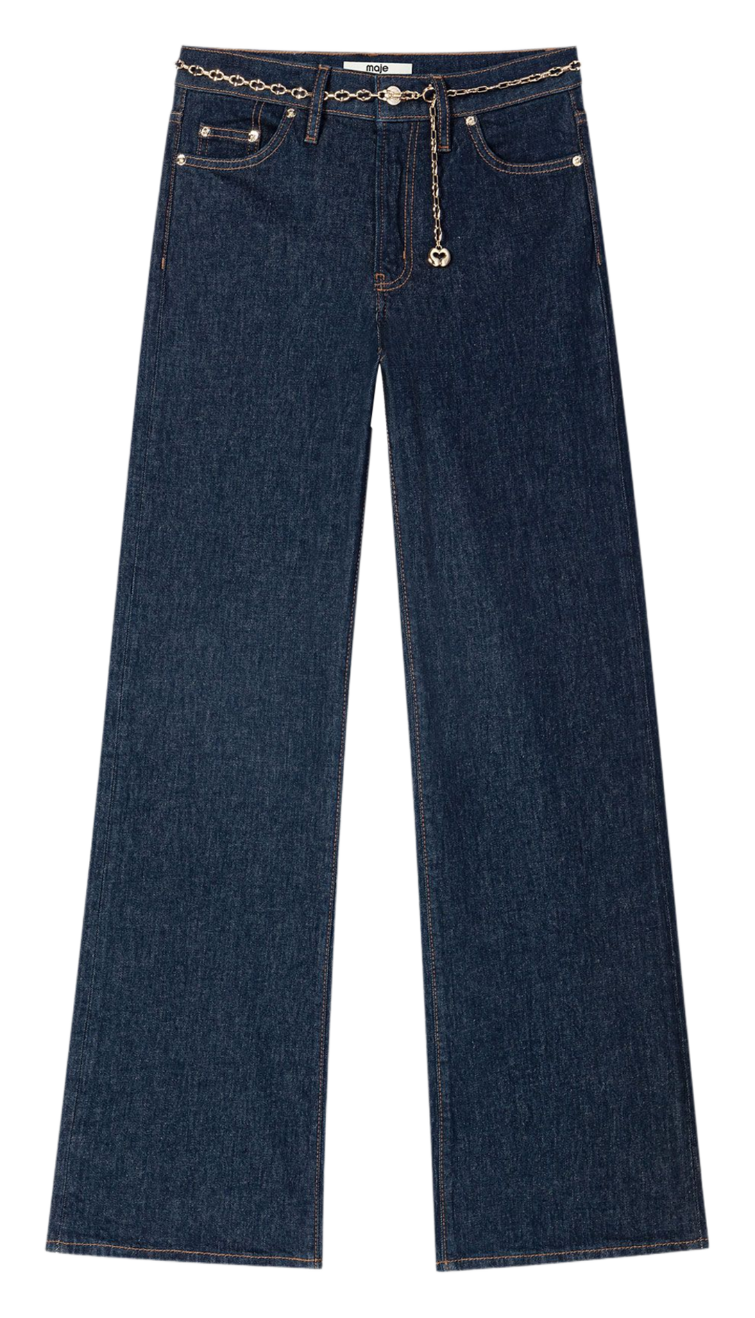 Straight-fit jeans van katoenmix MAJE Blauw