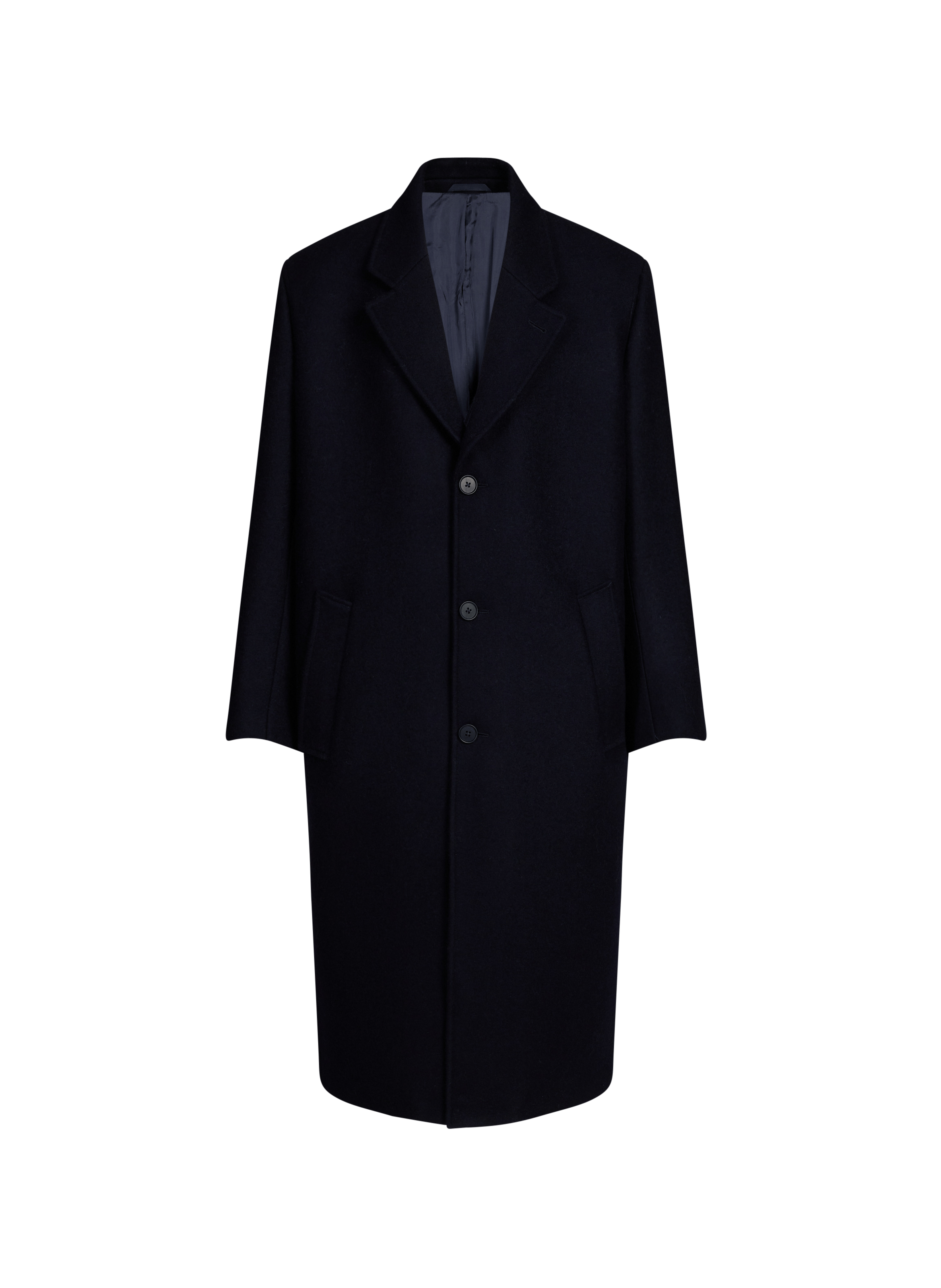 Long plain wool coat SAISON 1865 Blue
