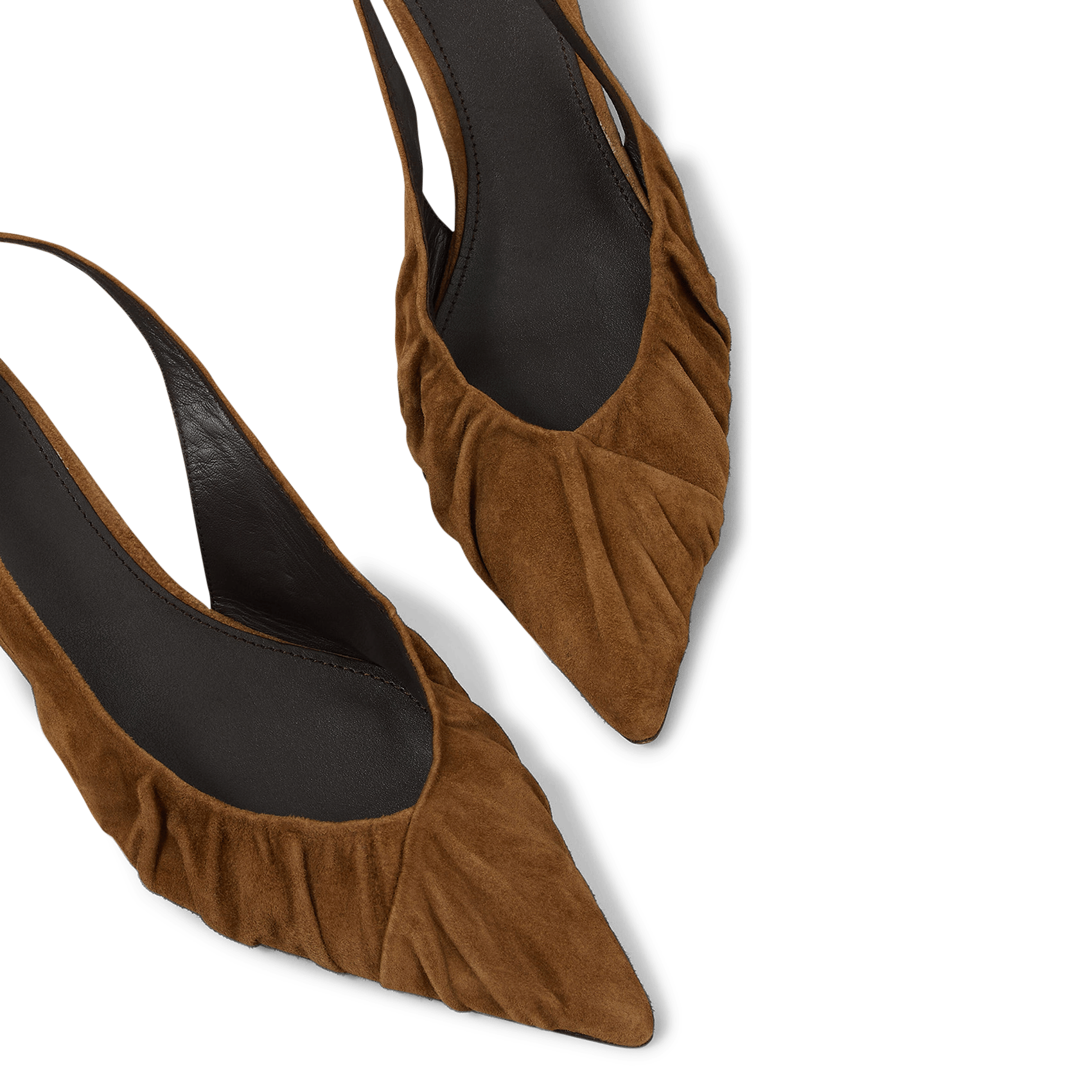 Escarpins en cuir daim plissé BA&SH Marron