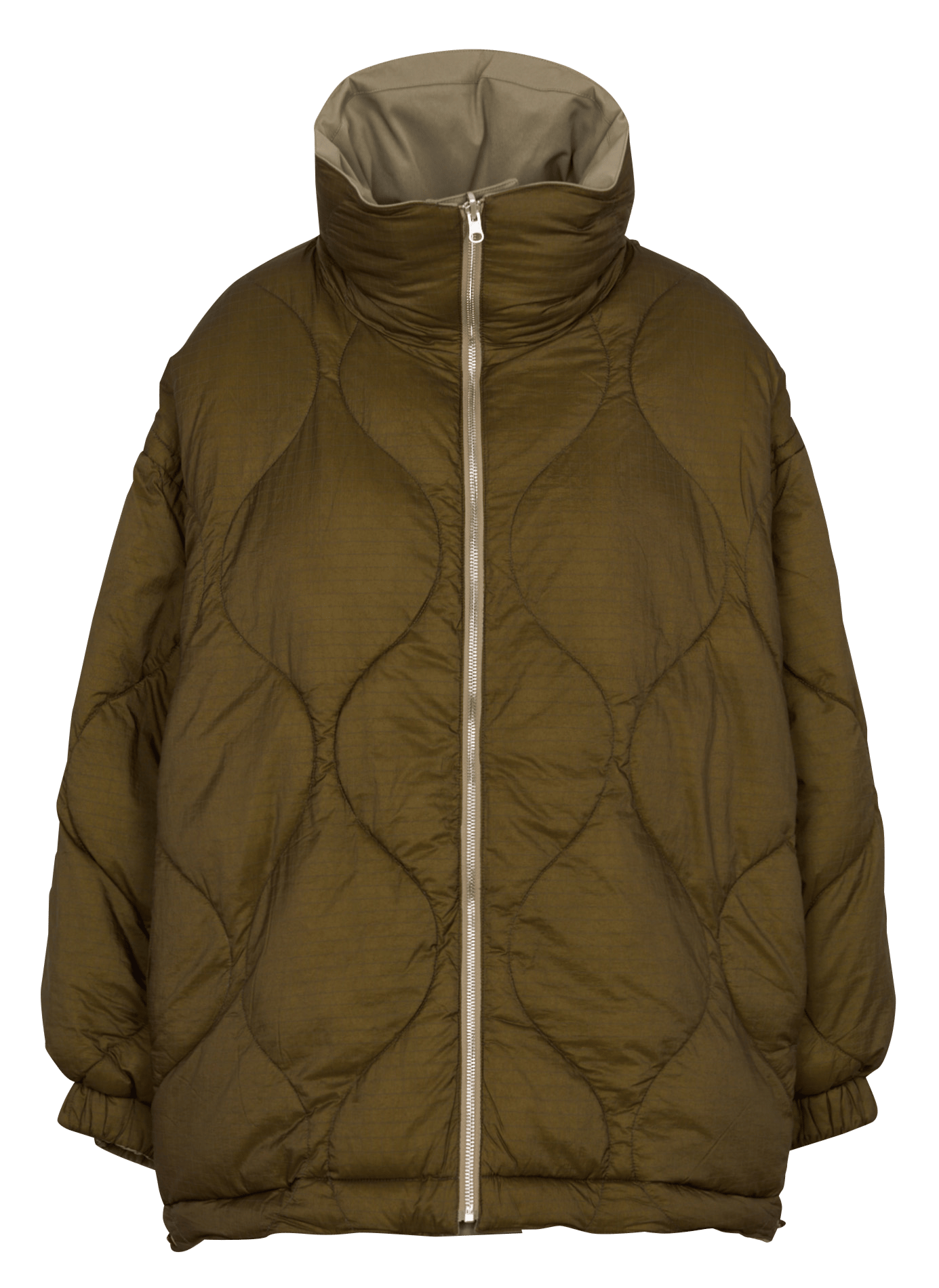 Weite Daunenjacke mit Stehkragen BELLEROSE Khaki