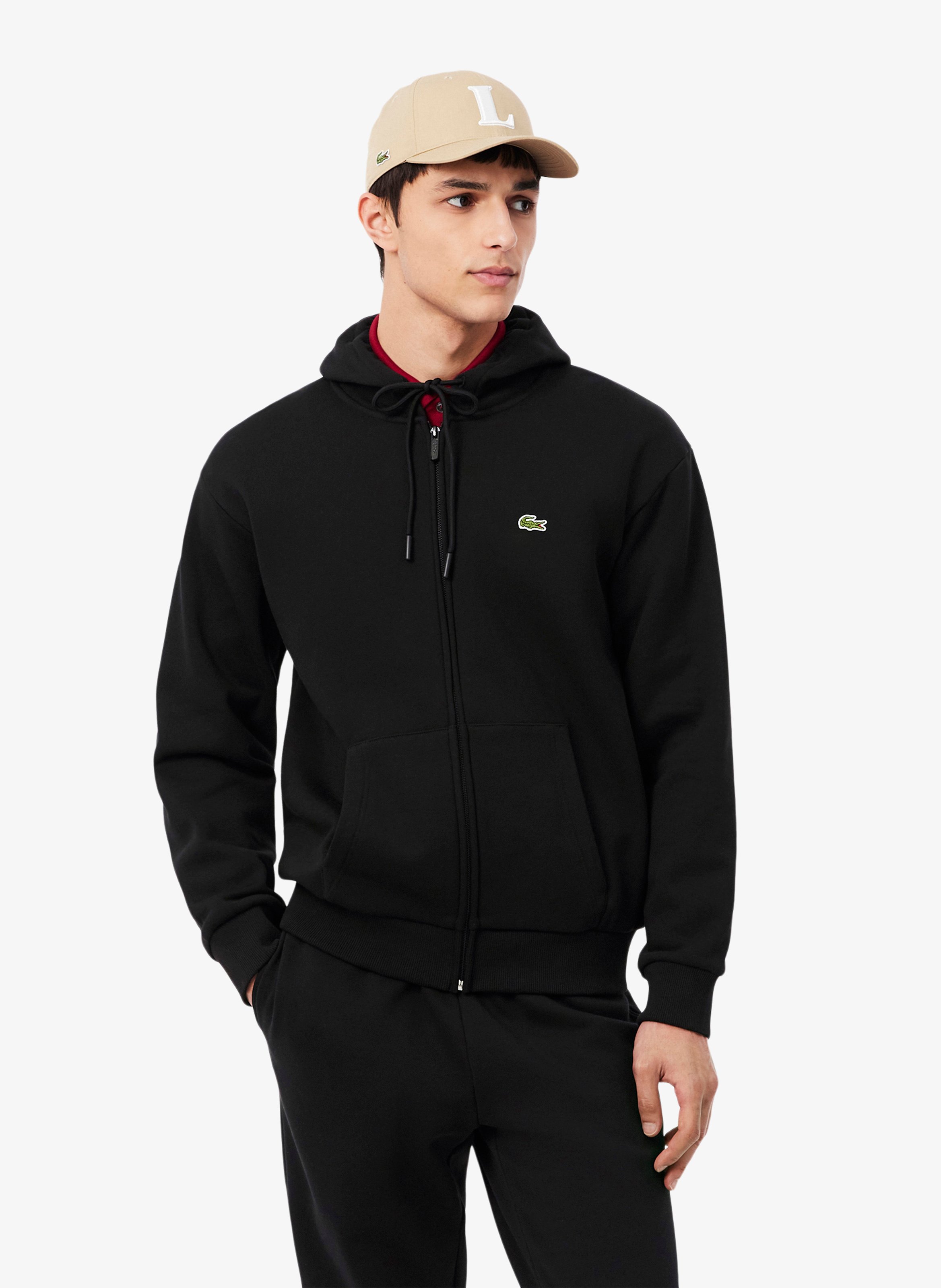 Cotton-blend hoodie LACOSTE Black