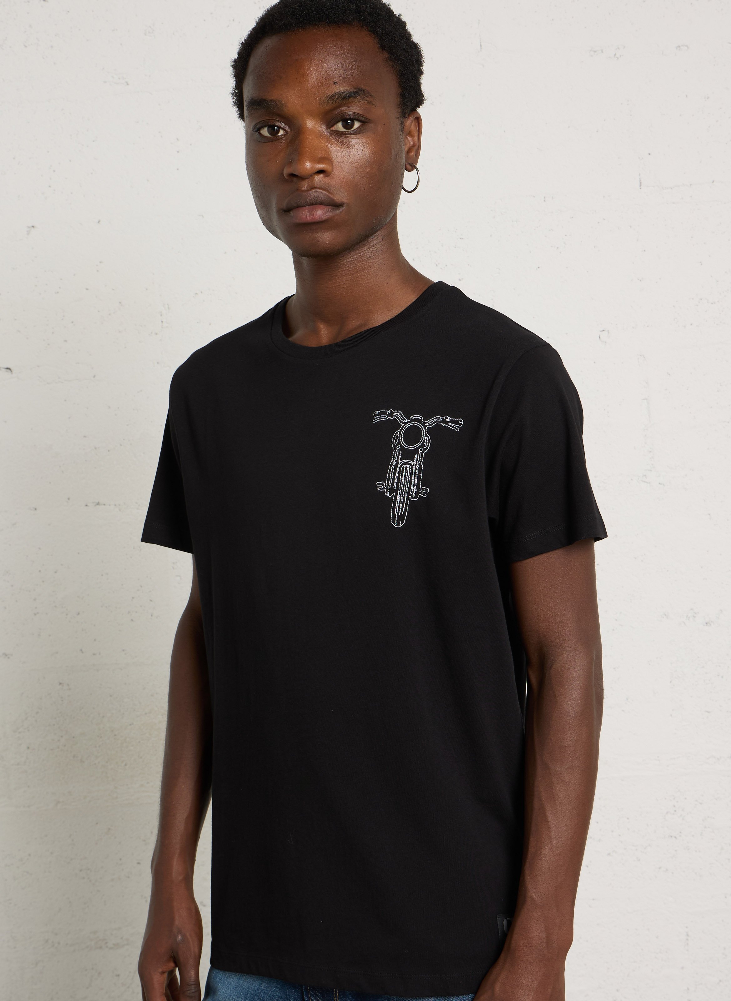 Tee-shirt col rond en coton LE TEMPS DES CERISES Noir