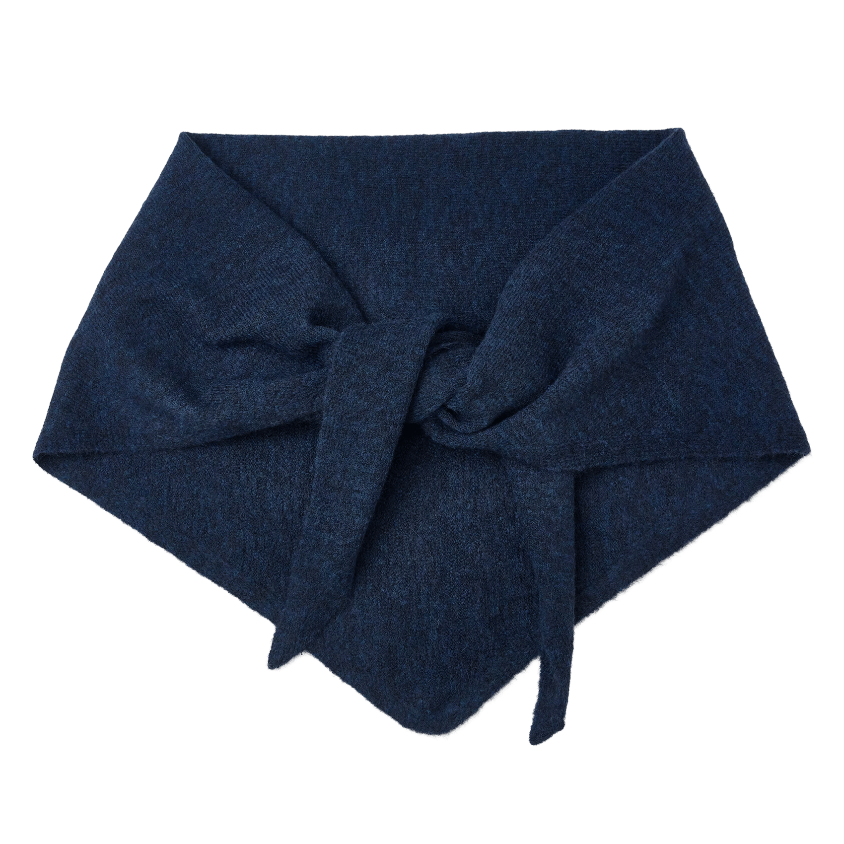 Driehoekige sjaal van een wolmix CLOSED Blauw