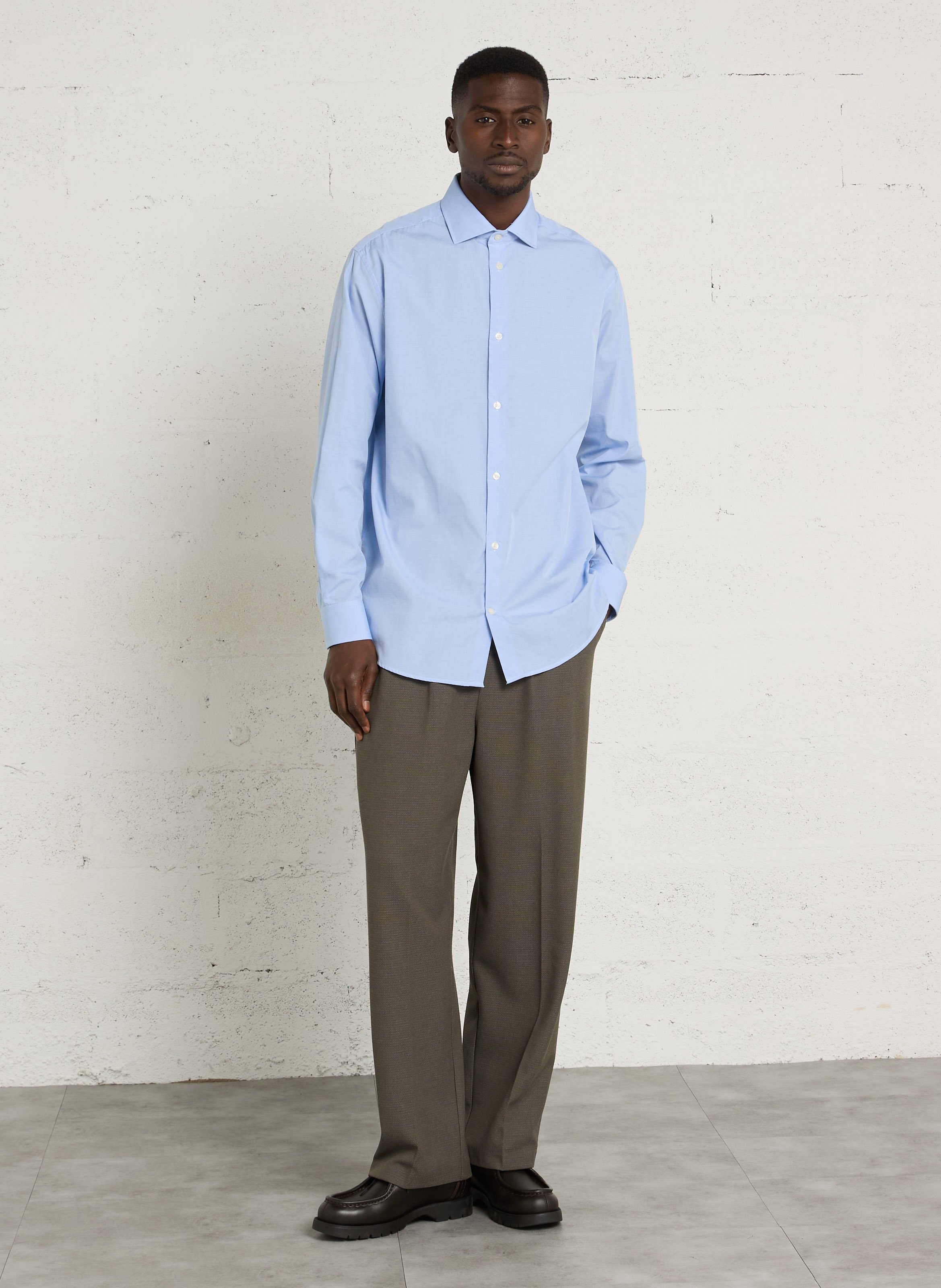 Chemise droite en coton AU PRINTEMPS PARIS Bleu