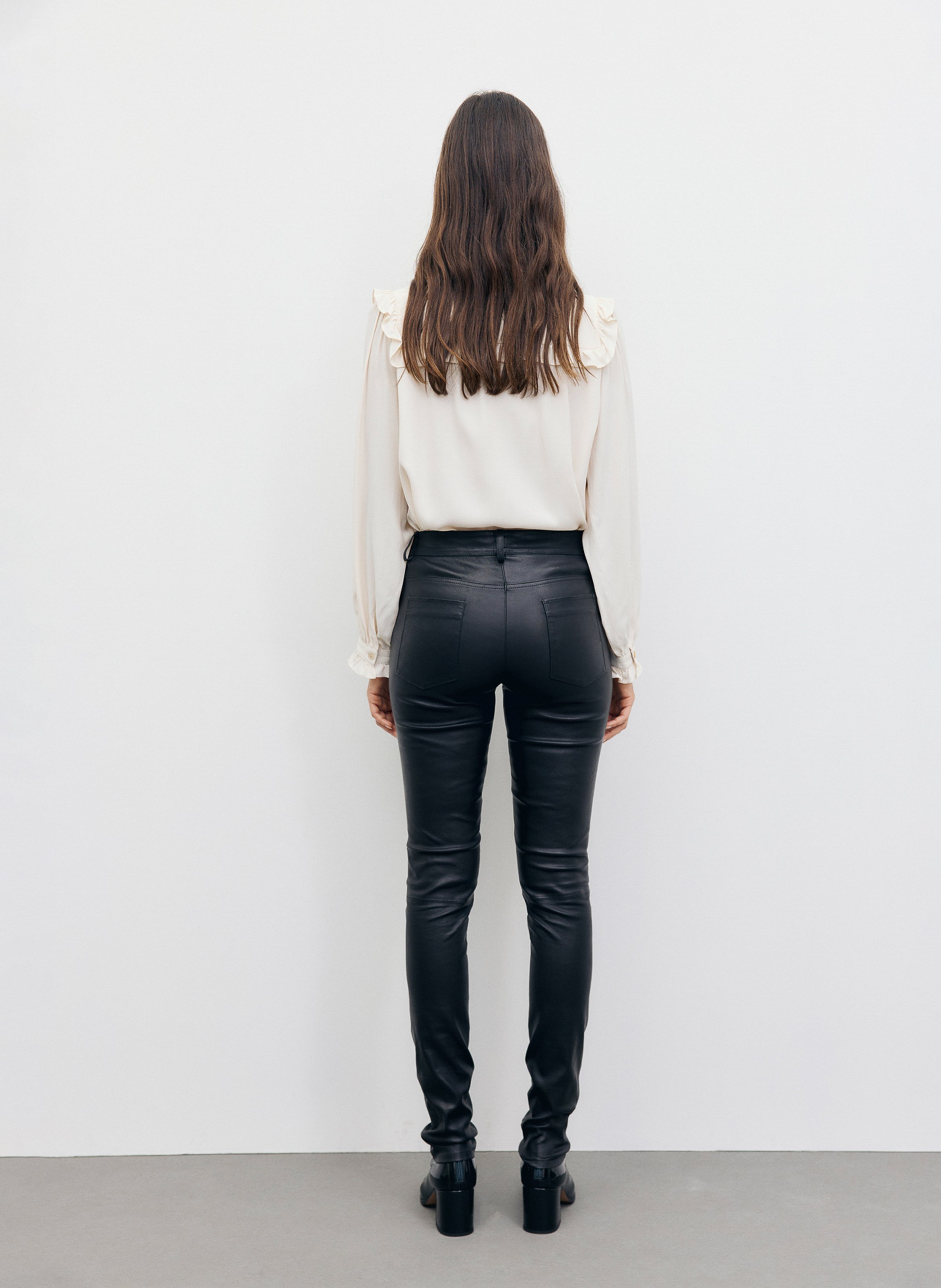 Slimfit-Lederhose mit hohem Bund GERARD DAREL Schwarz