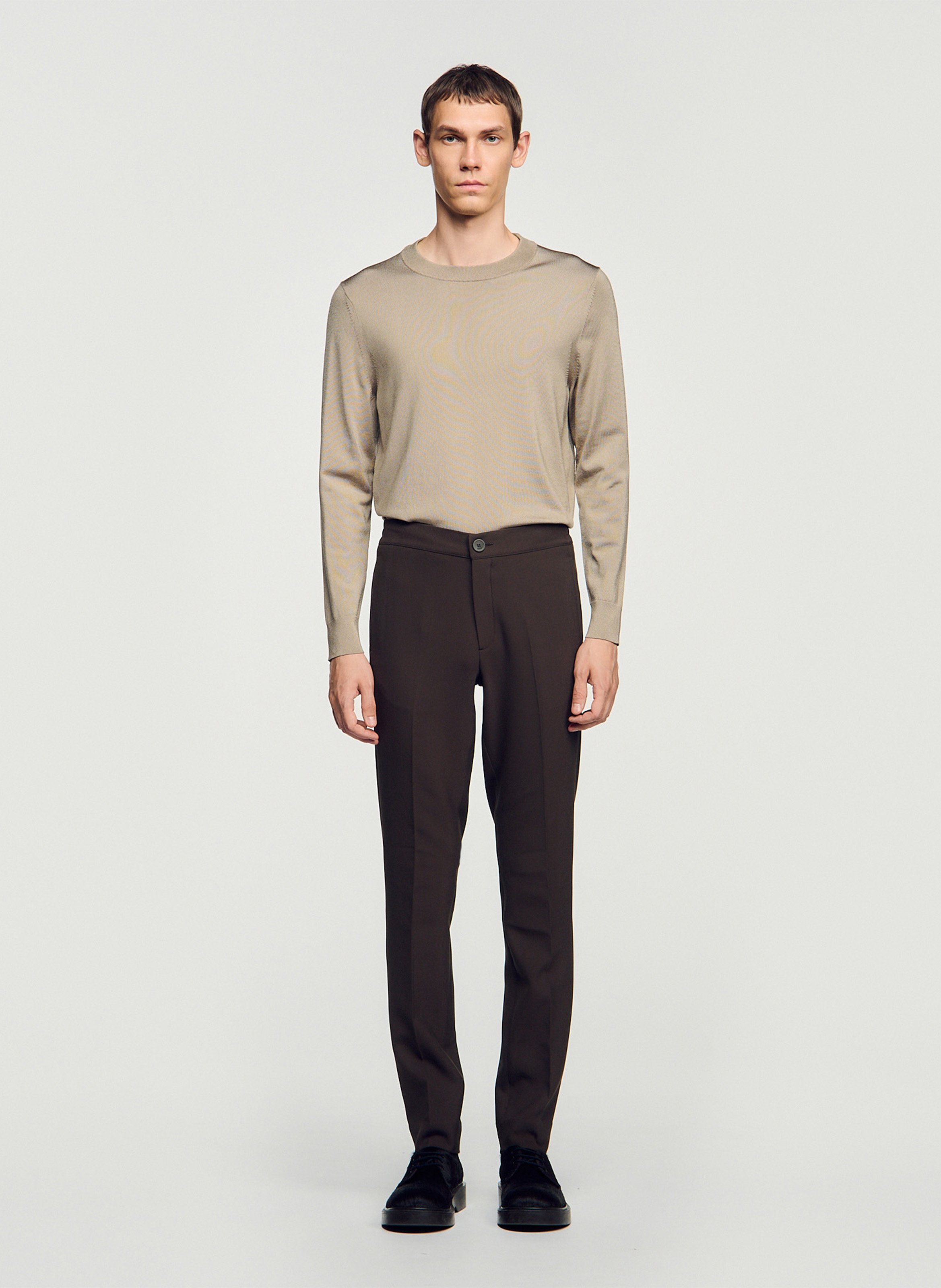 Pantalon droit  SANDRO Marron