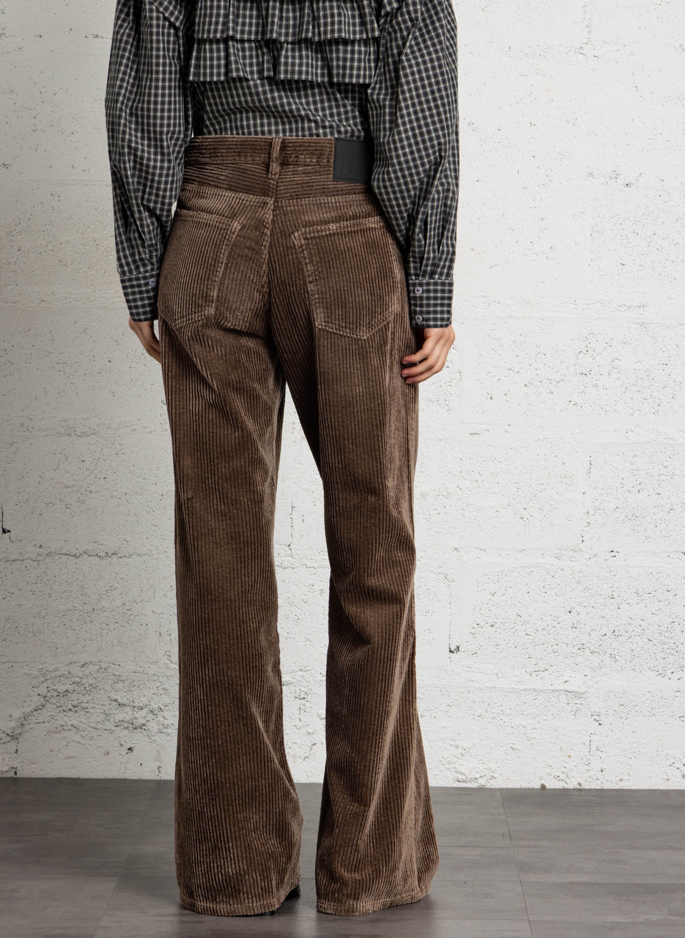 Straight ribbed cotton-blend pants BELLEROSE Brown