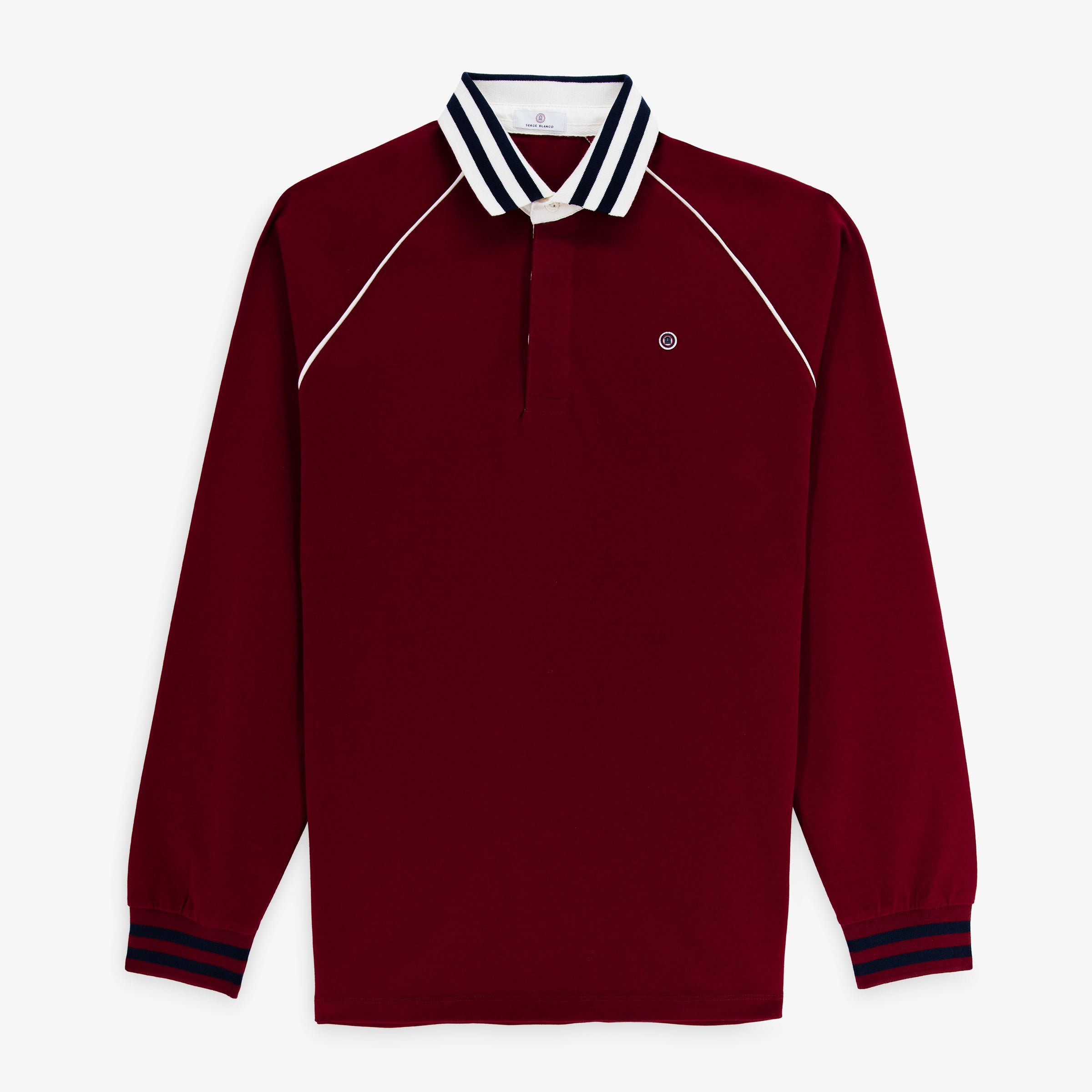 Long-sleeved cotton rugby shirt SERGE BLANCO Red