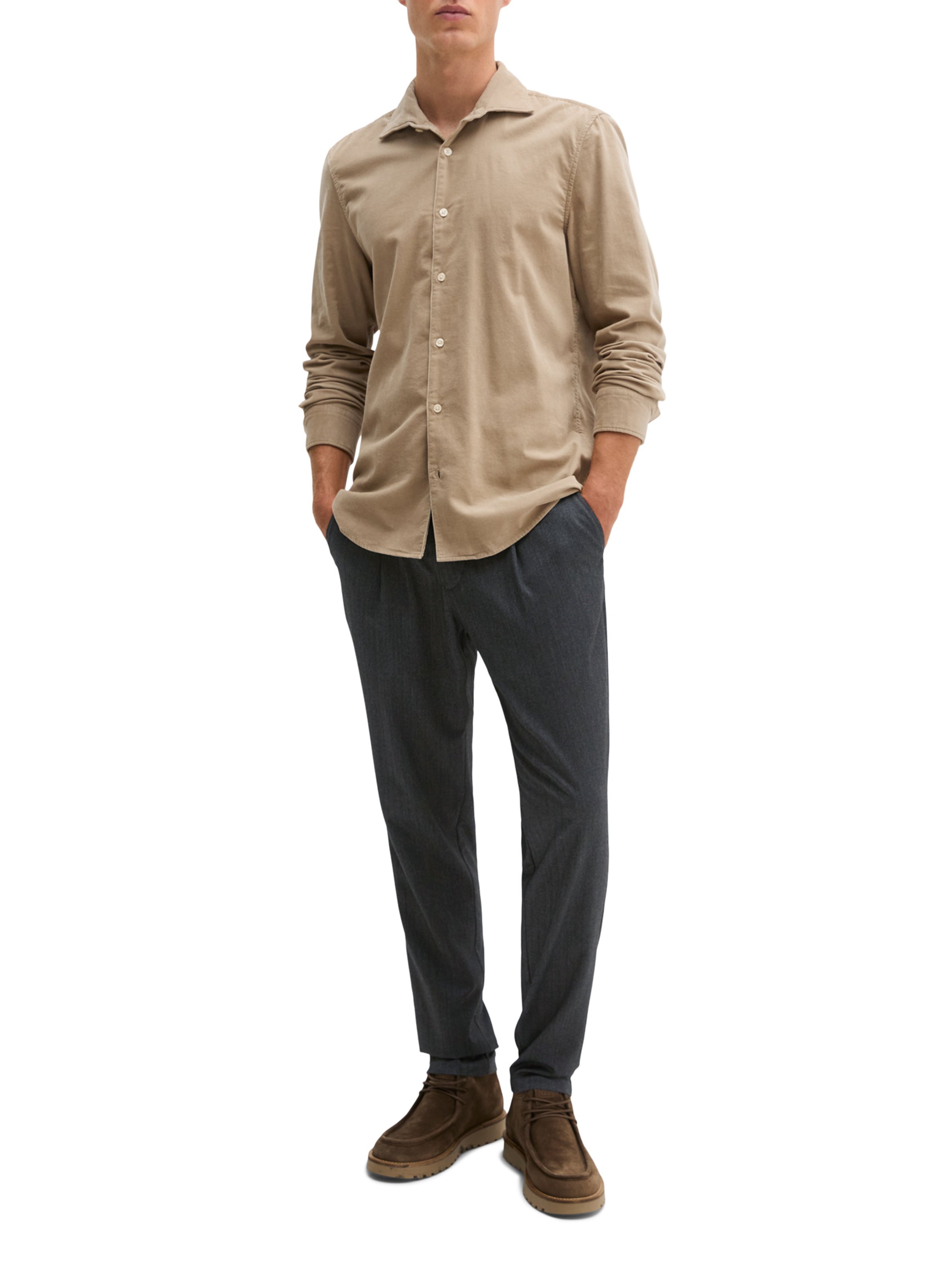 Katoenen blouse met klassieke kraag MARC O'POLO Beige