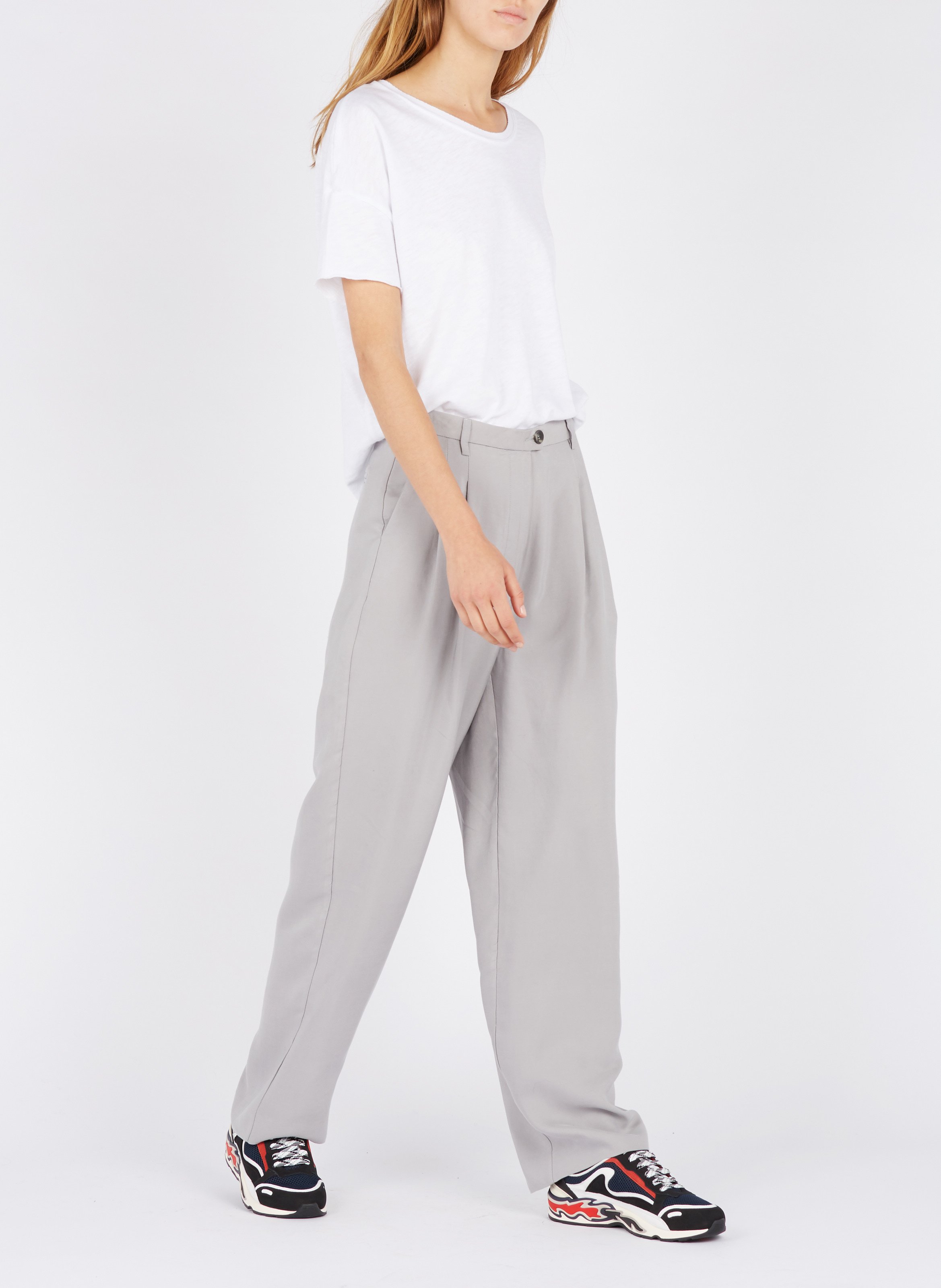 Tee-shirt col rond loose en coton AMERICAN VINTAGE Blanc