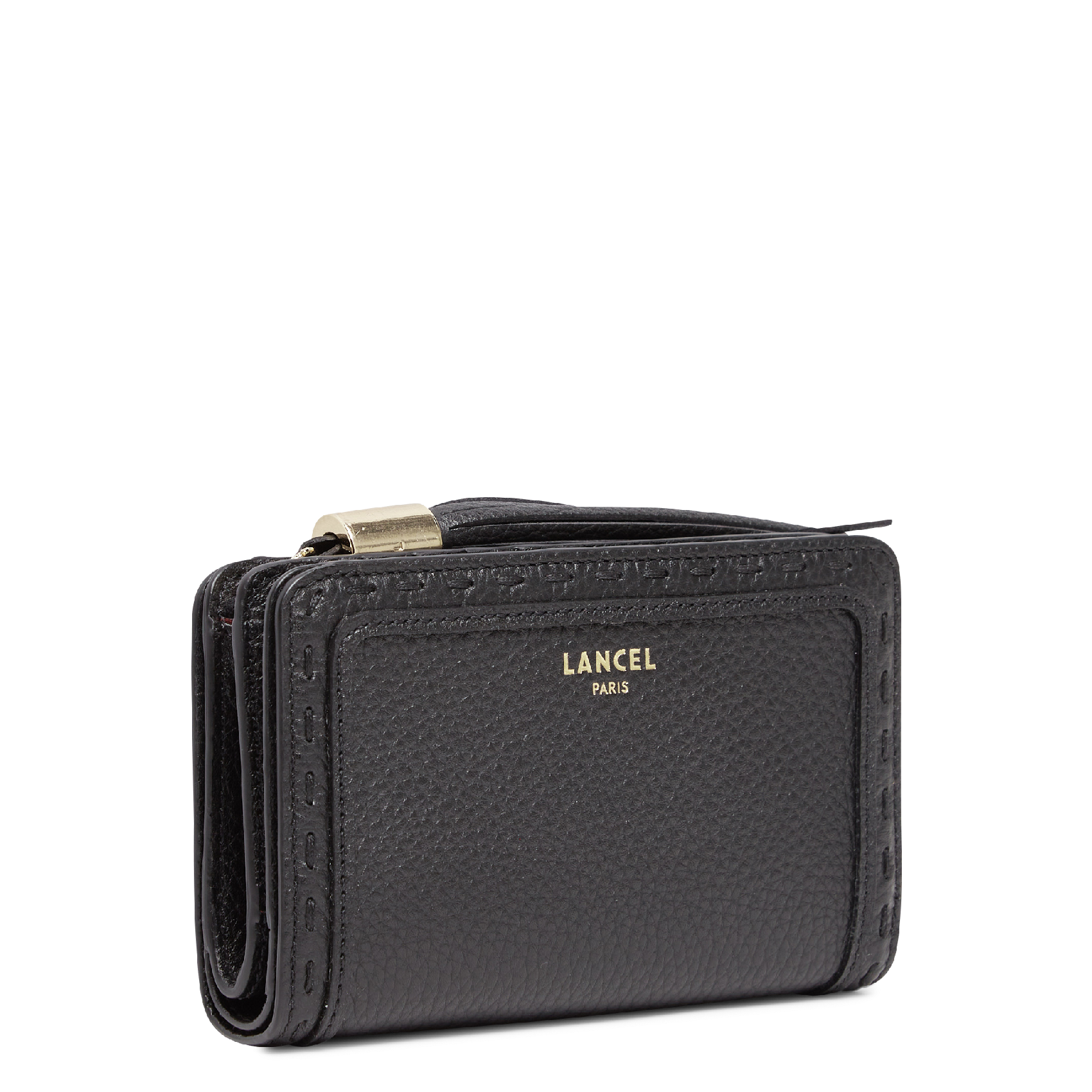 Grained calfskin leather wallet LANCEL Black