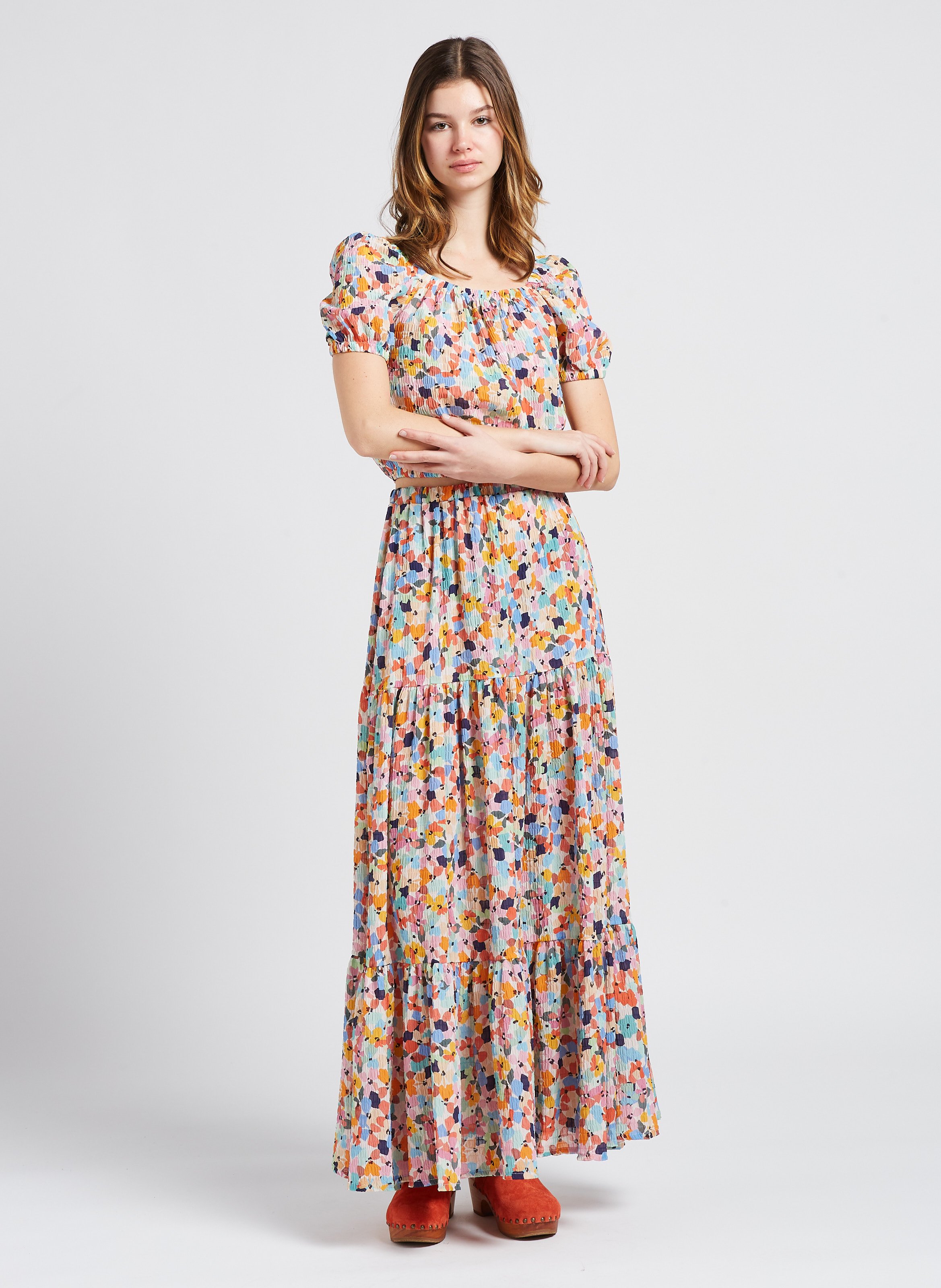 Jupe longue imprimée INDEE Multicolore