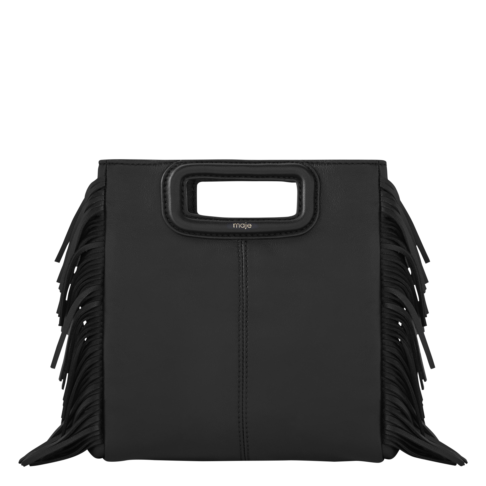 Gladde, leren schoudertas MAJE Zwart