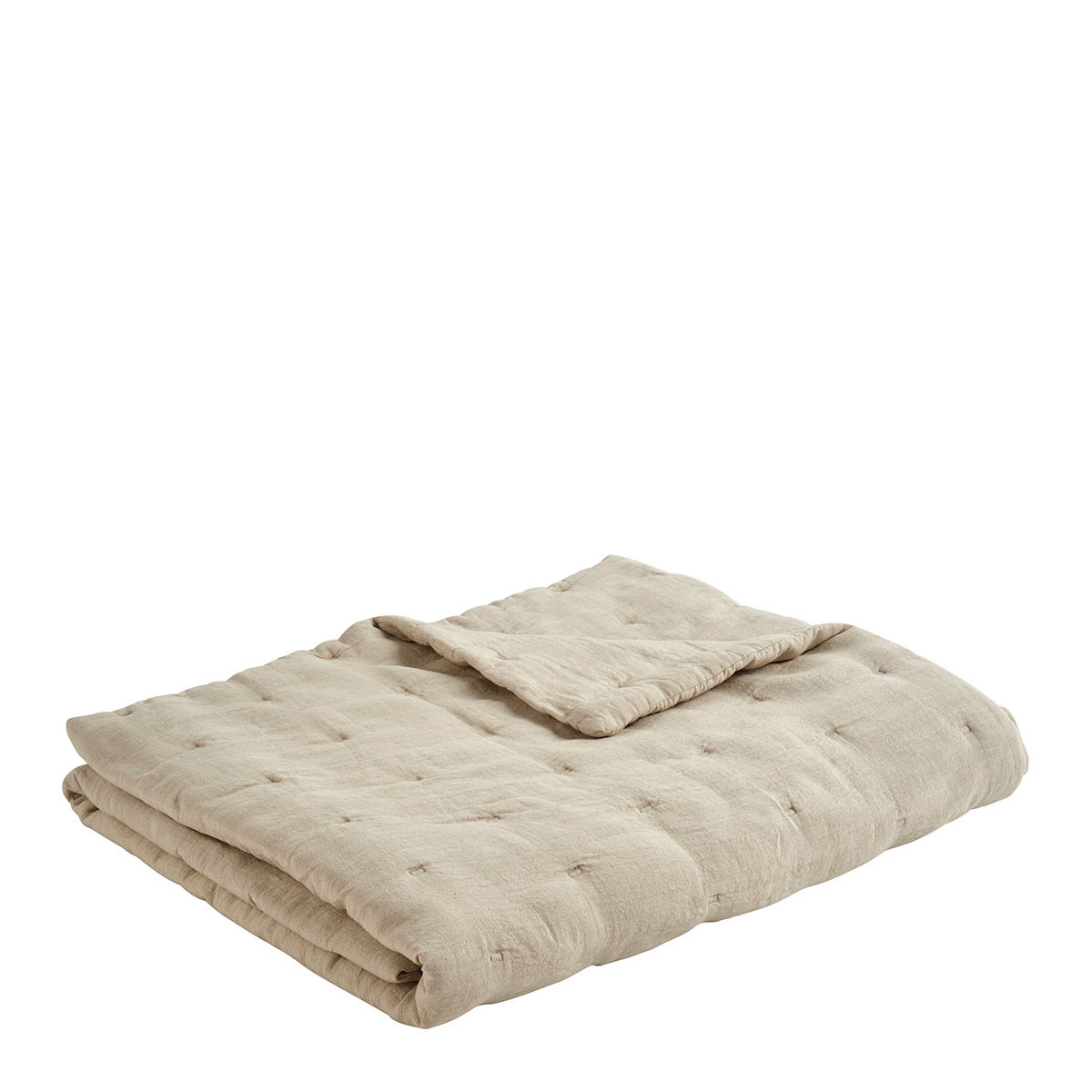 Couvre-lit chloé en lin lavé - 230 x 180 cm - naturel BLANC D'IVOIRE Beige