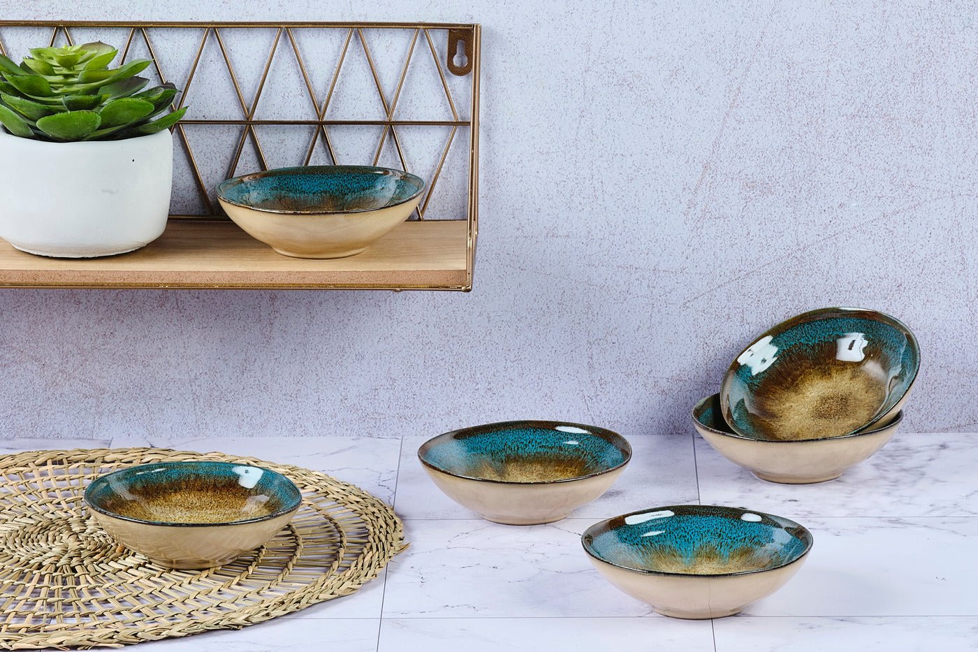 Island dish ø11.5cm - 6 pieces - land & sea BJORN Brown