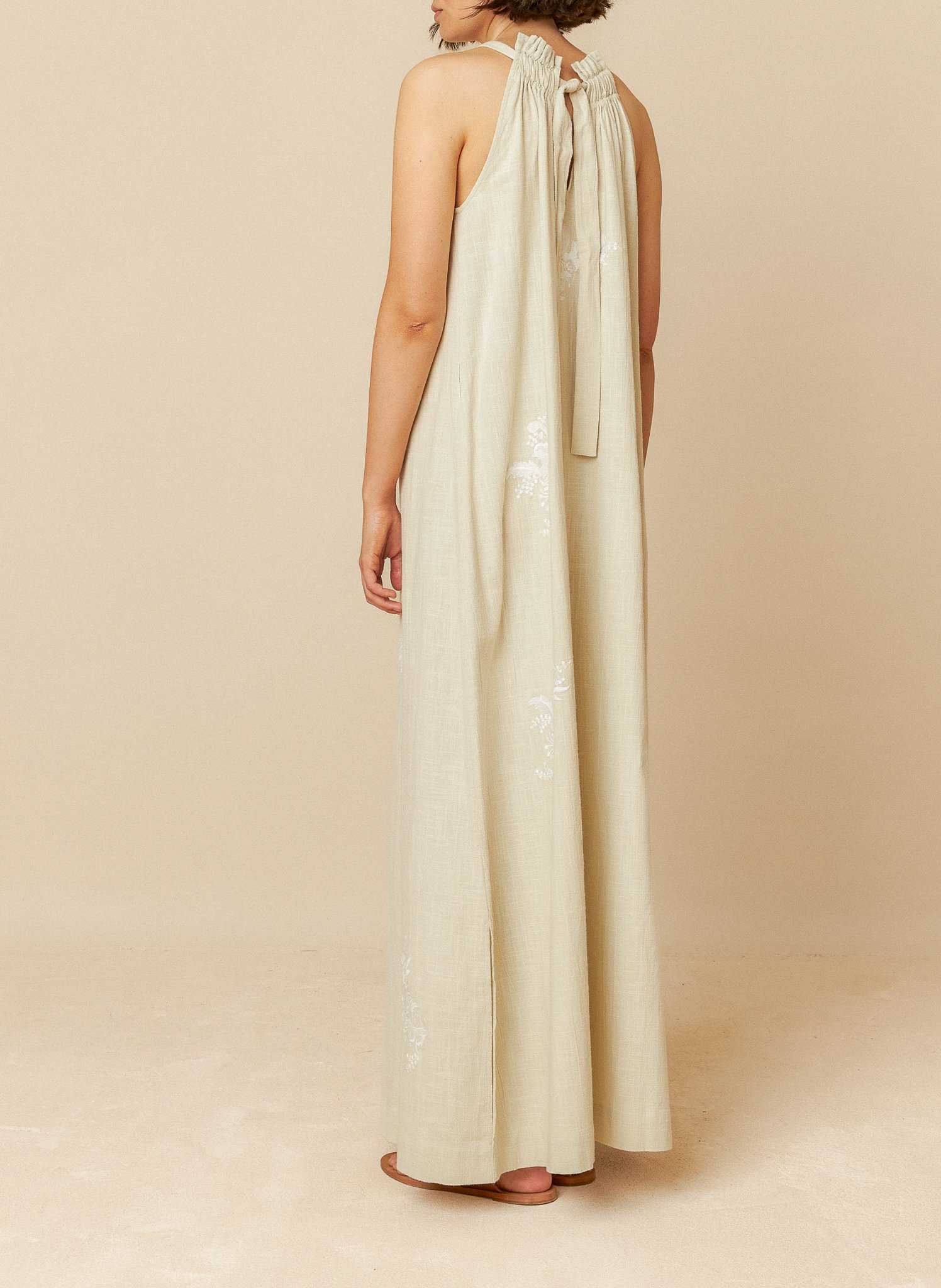 Long embroidered cotton dress INDI & COLD Blue