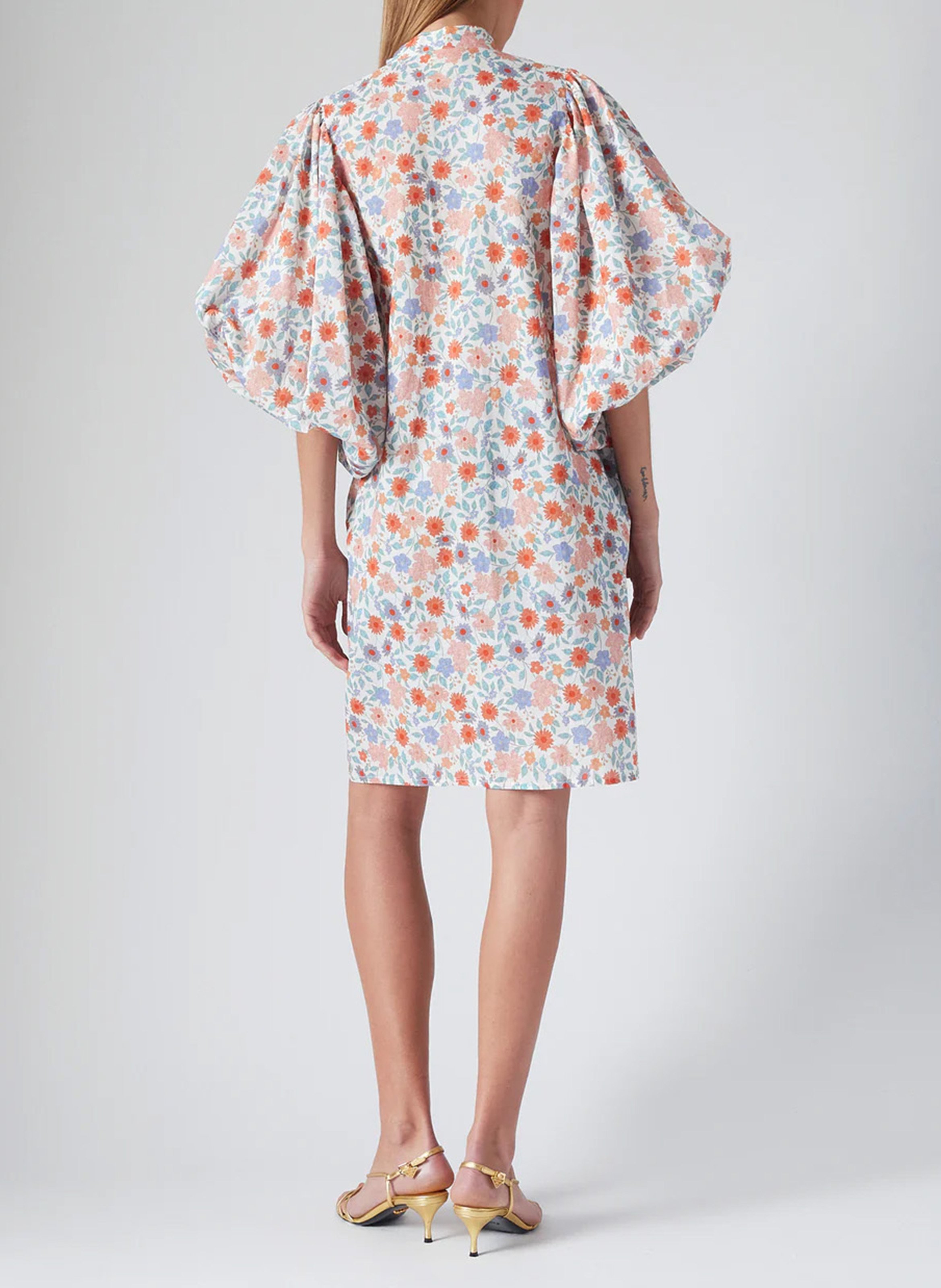 Short round-neck cotton dress THE LABEL EDITION Red