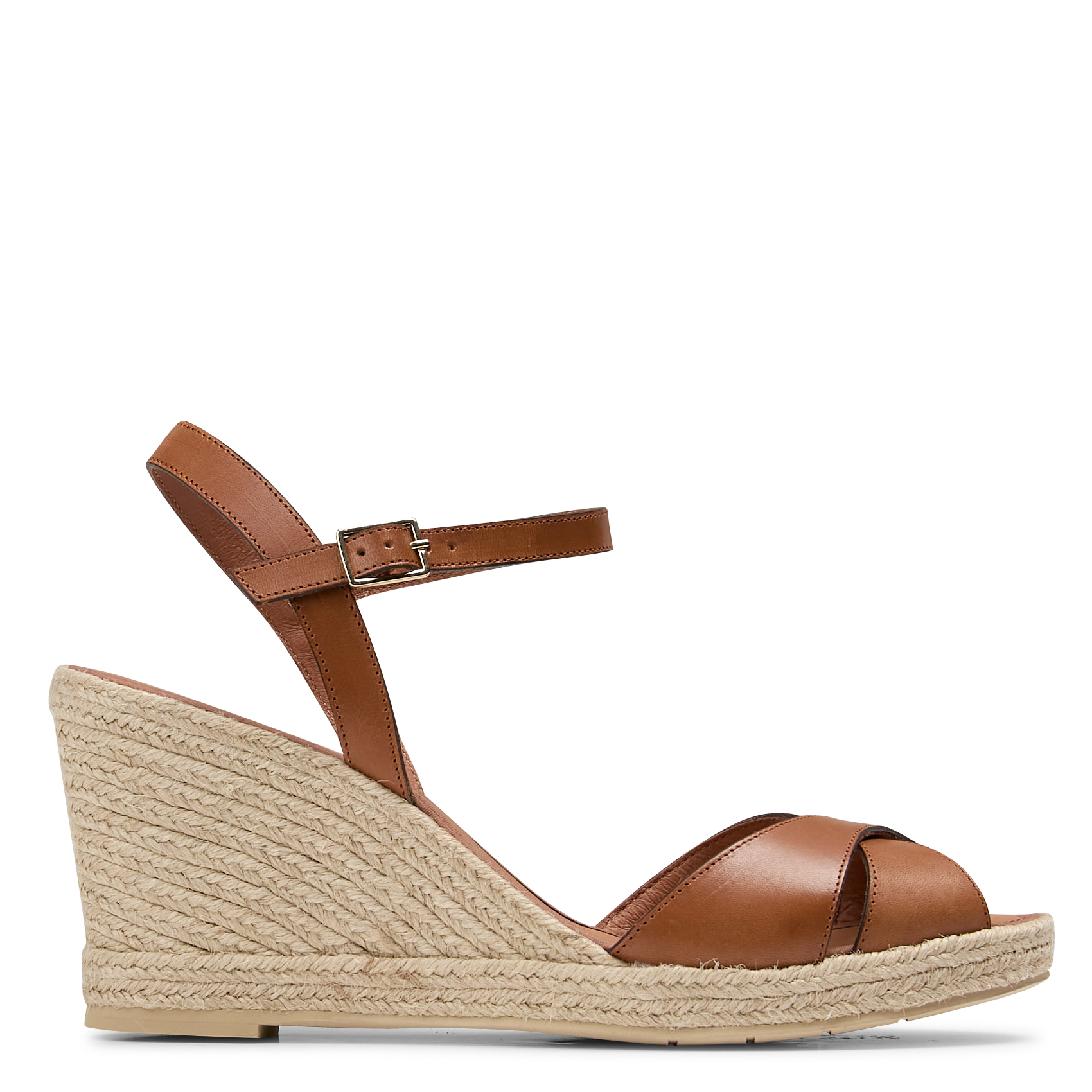 Espadrilles van daim met sleehak MADRID Roble 2014