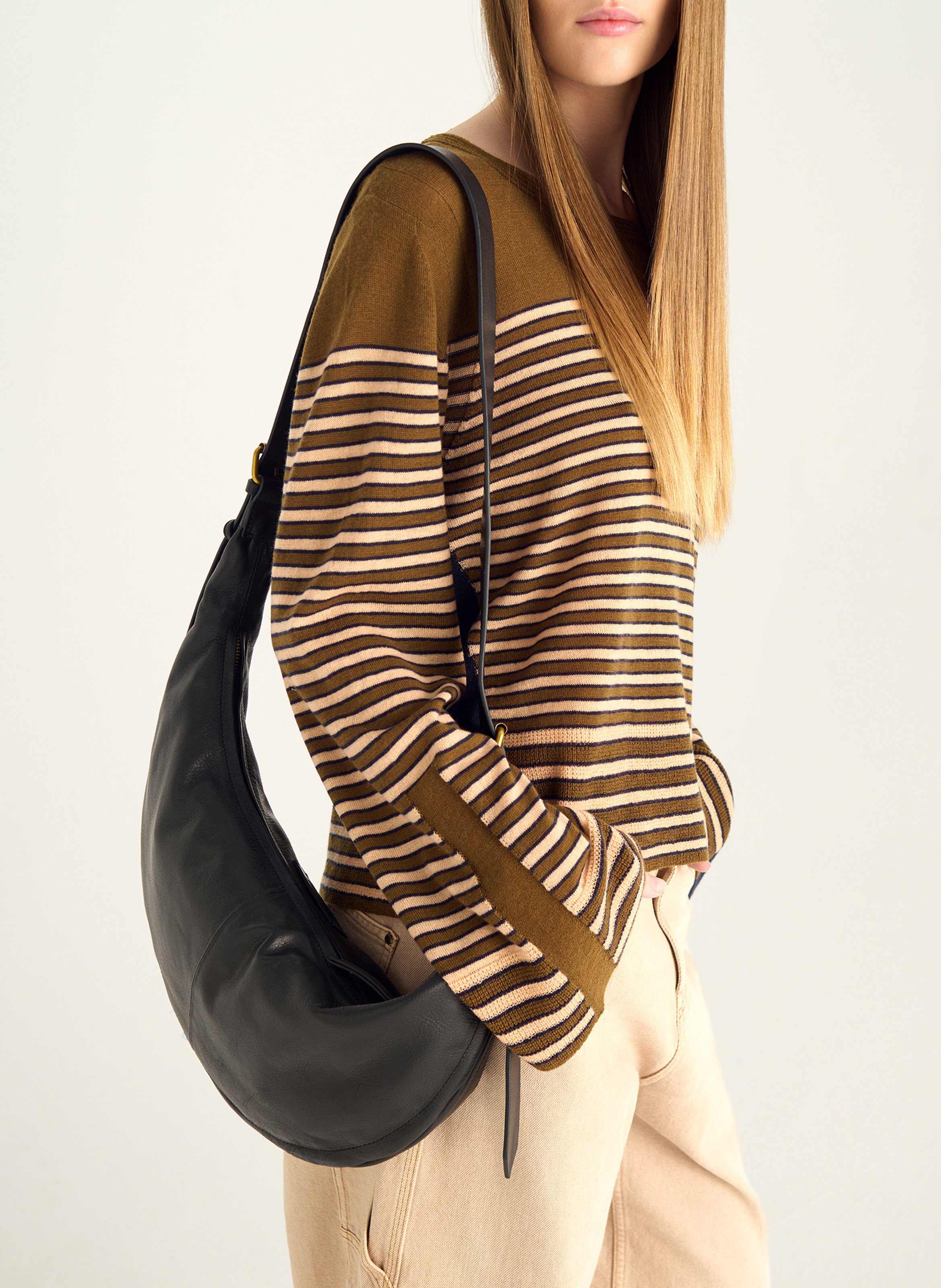 Pull droit col rond en laine COTELAC Vert