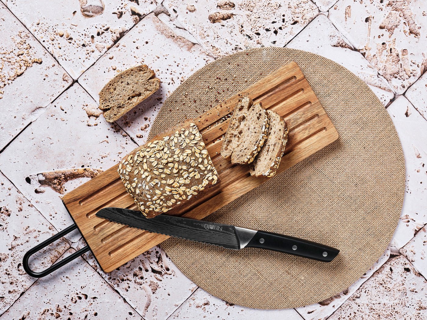 Acacia Wood Bread Board Stine - 39 x 13cm BJORN Brown