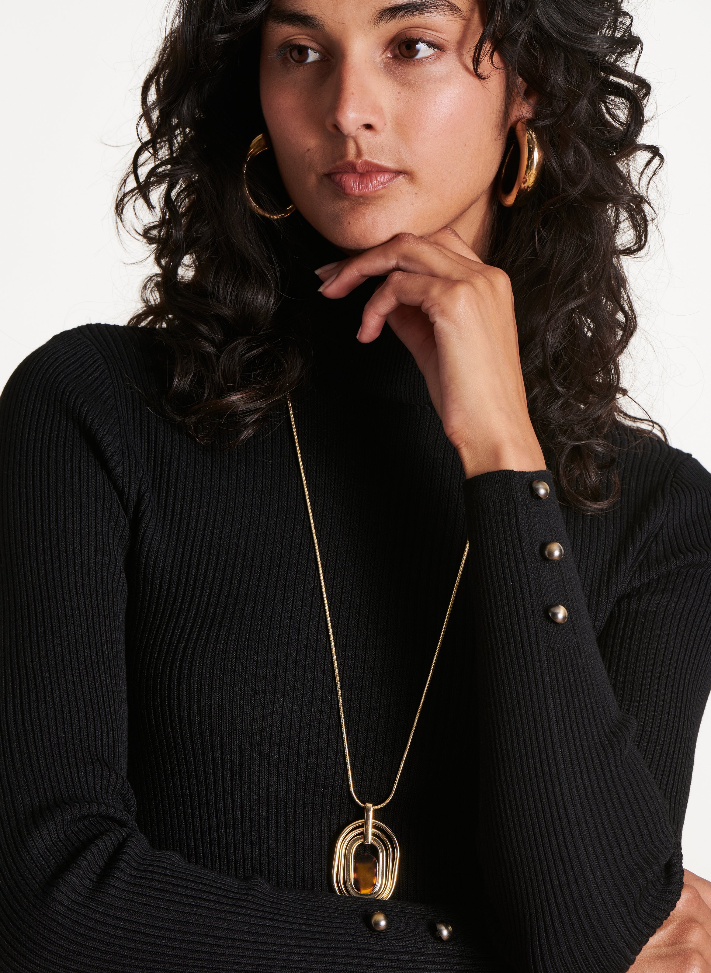 Aansluitende geribbelde coltrui LA FEE MARABOUTEE Zwart