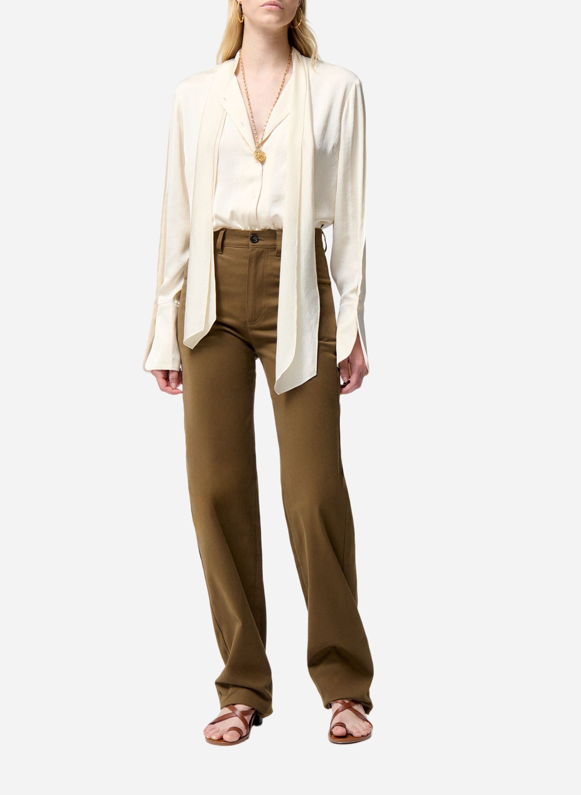 Satin straight shirt VANESSA BRUNO Beige
