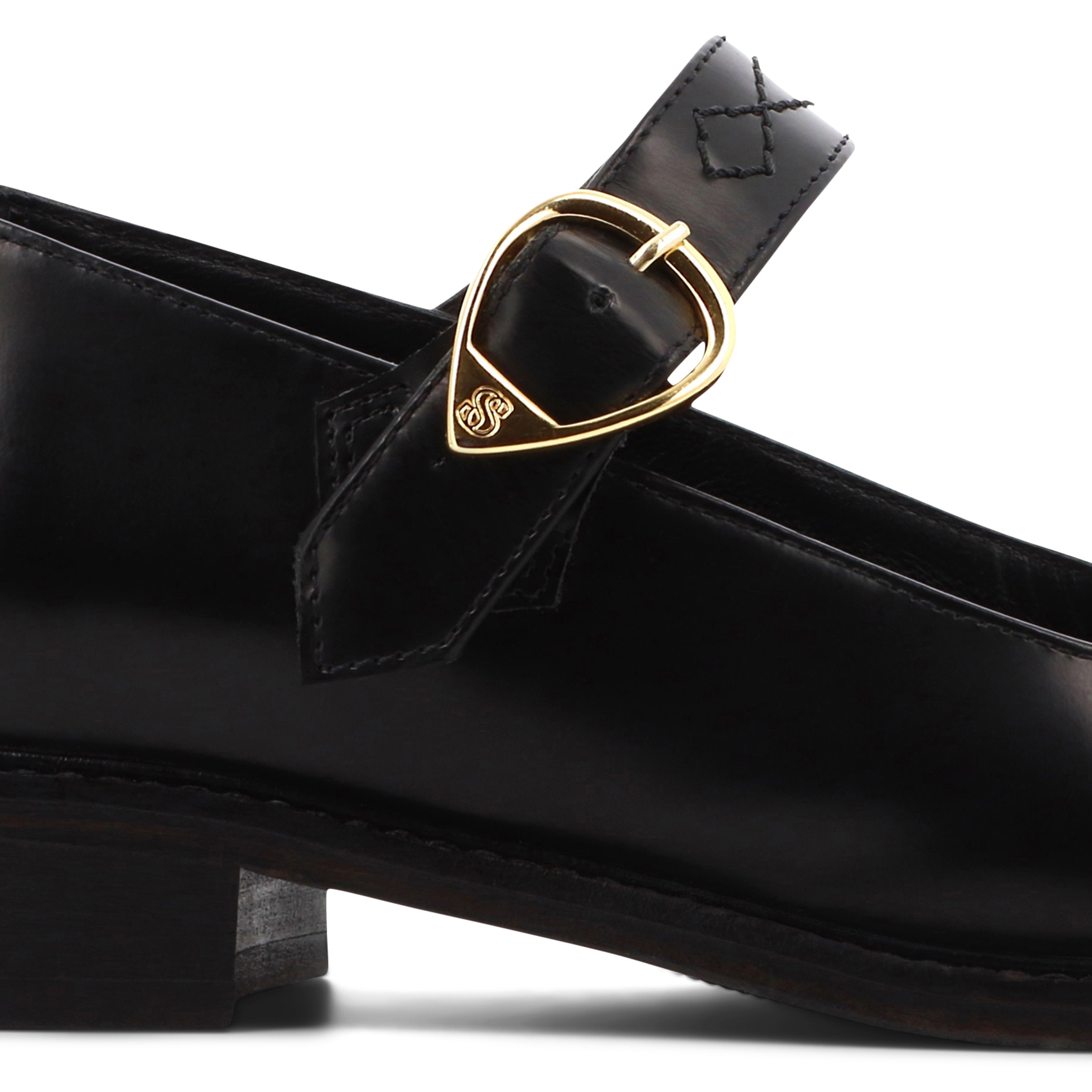 Babies en cuir verni SOCQUE PARIS Noir