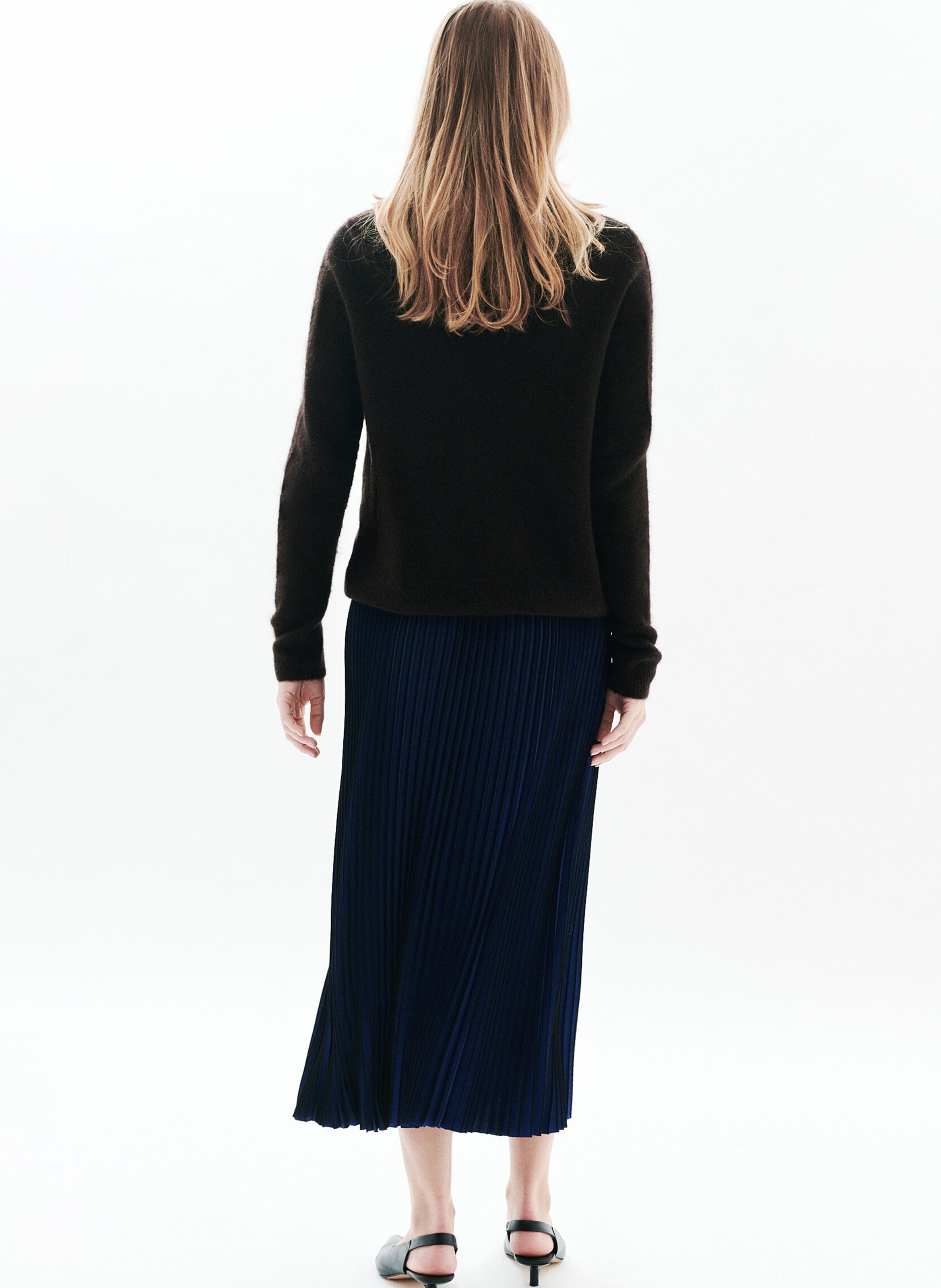 Pull droit col montant en maille CAROLL Marron