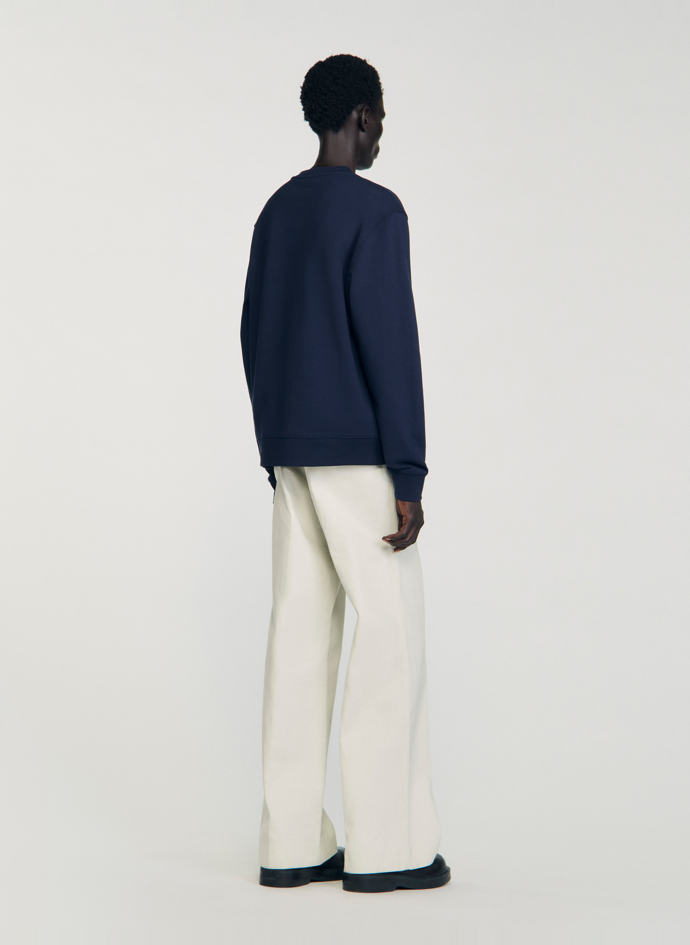 Geborduurd katoenen sweatshirt SANDRO Blauw