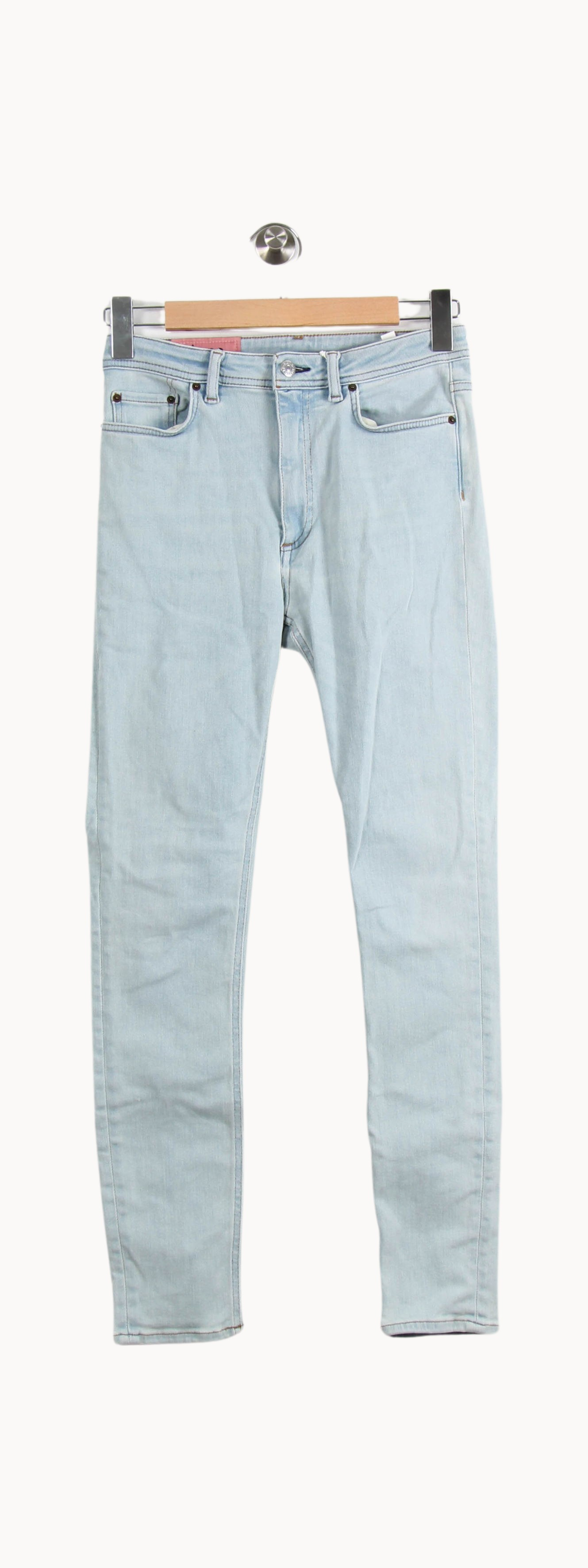 Cropped slim jeans with studs ACNE STUDIOS - Seconde Main Blue