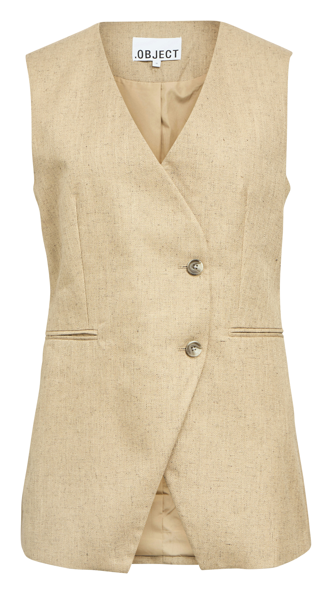 Giletje met V-hals OBJECT Bruin