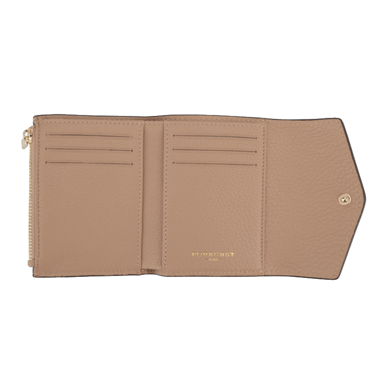 Leather coin purse POURCHET Brown