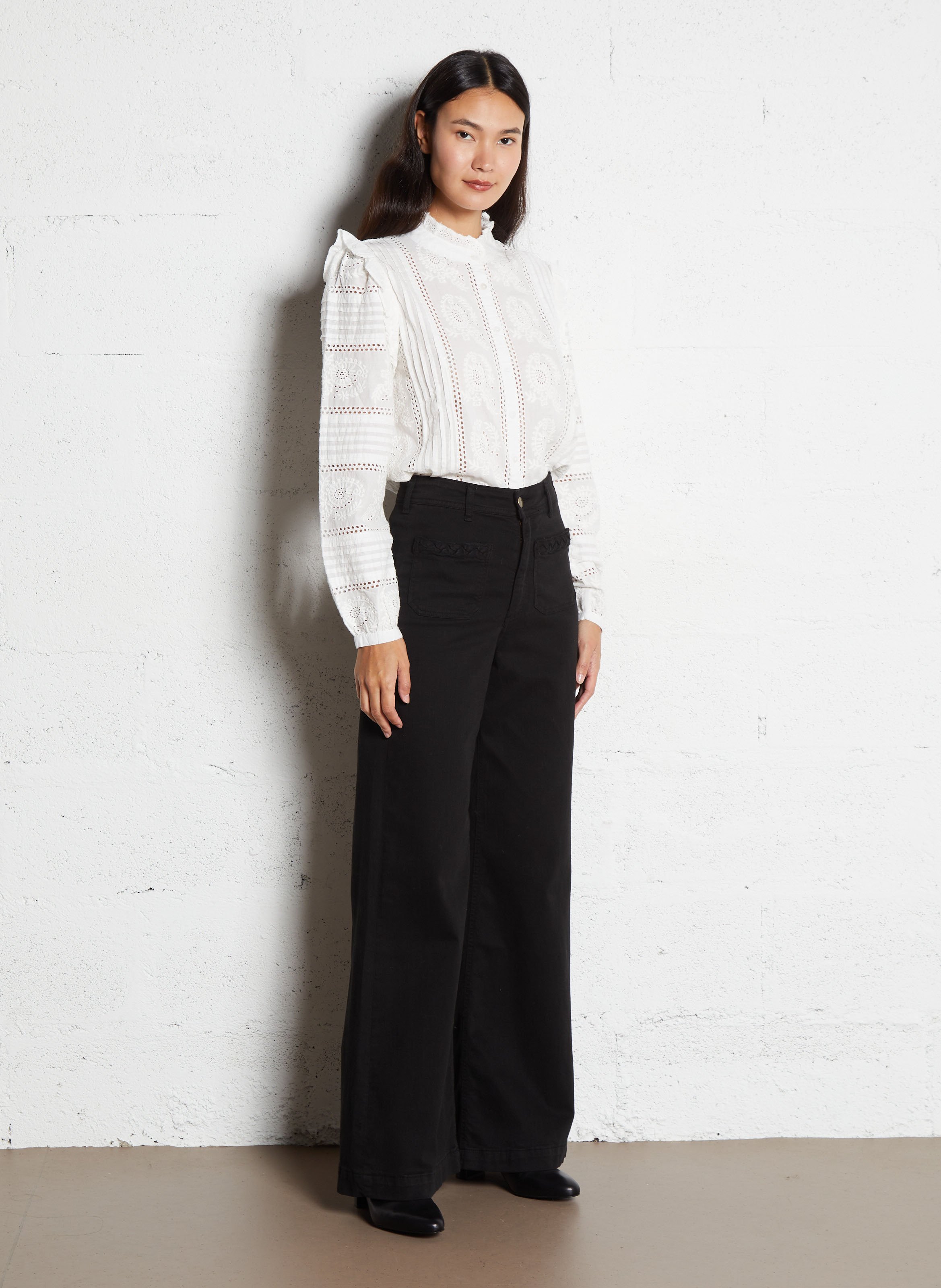 Cotton-blend chinos MAISON HOTEL Black